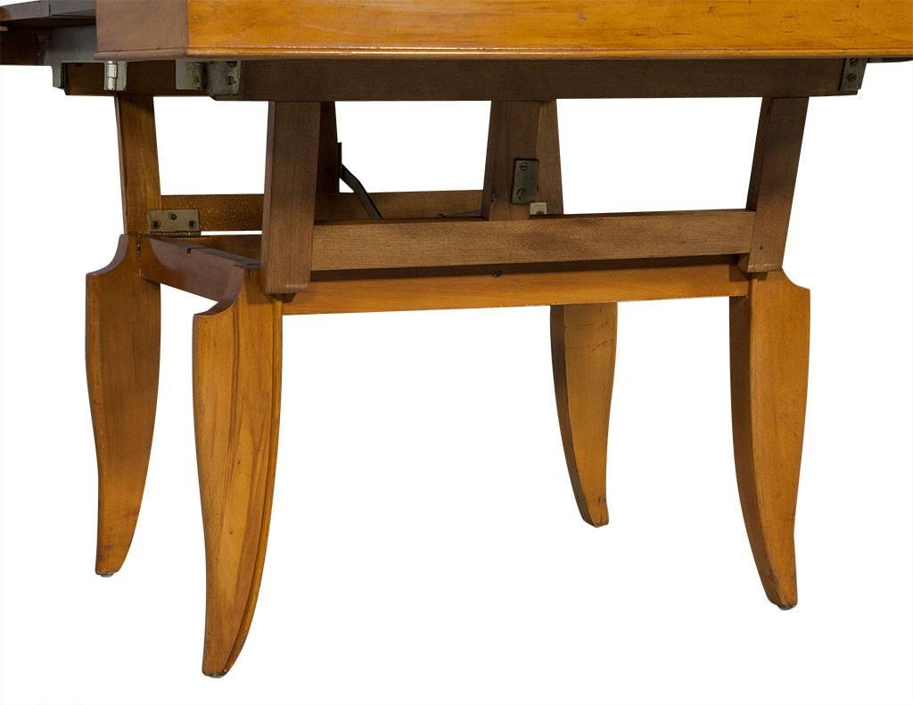 Cherry Art Deco Adjustable Cocktail Table to Dining Table For Sale