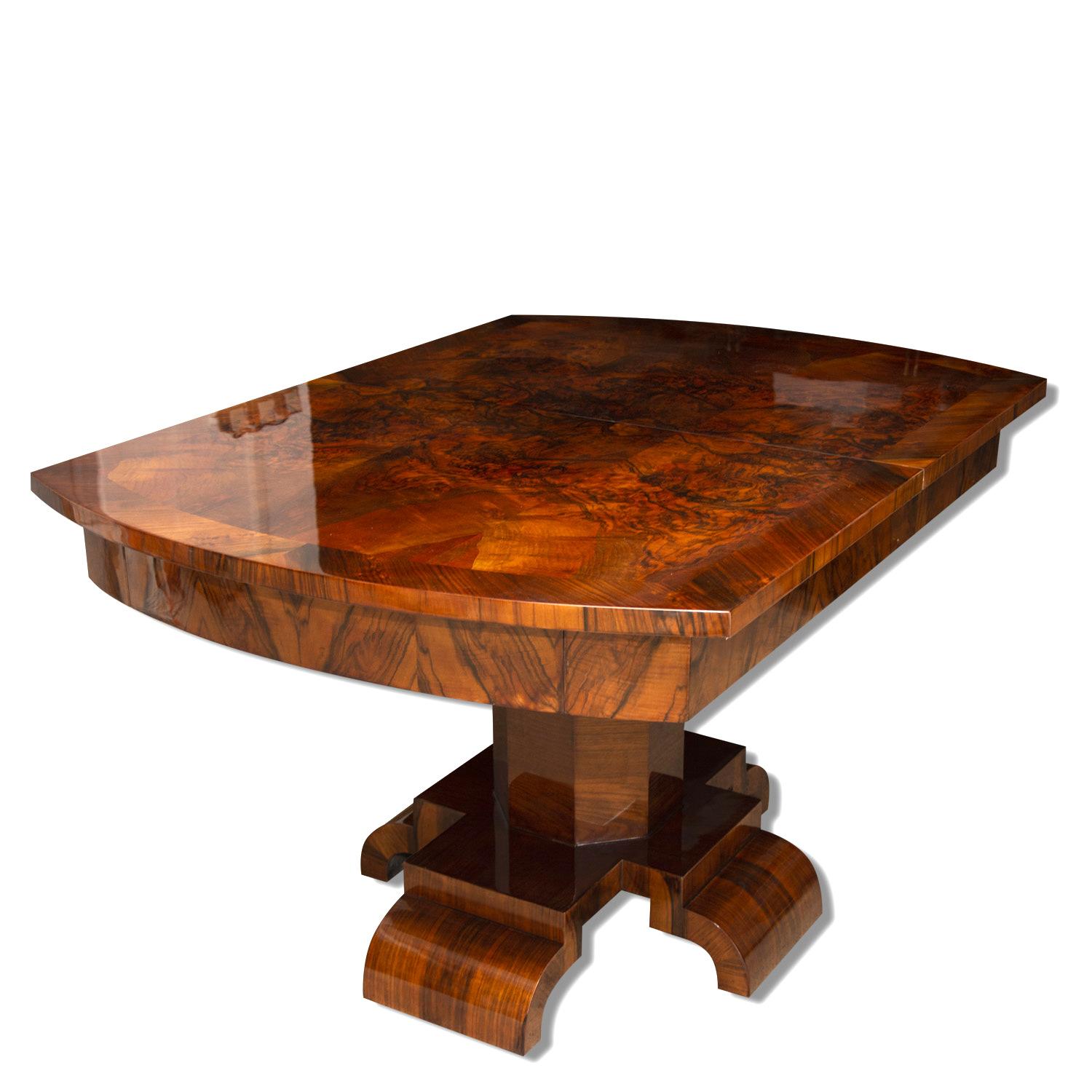 Art Deco Adjustable Dining Table in Walnut Veneer from the 1930s 5