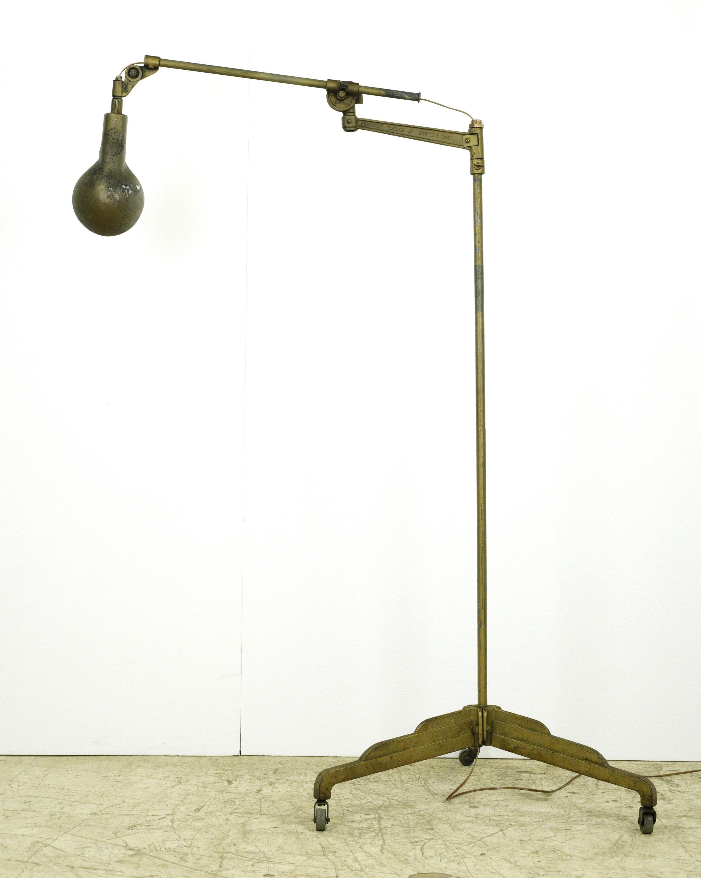 Art Deco Adjustable Floor Lamp Woodward Machine Co. Detroit  For Sale 2