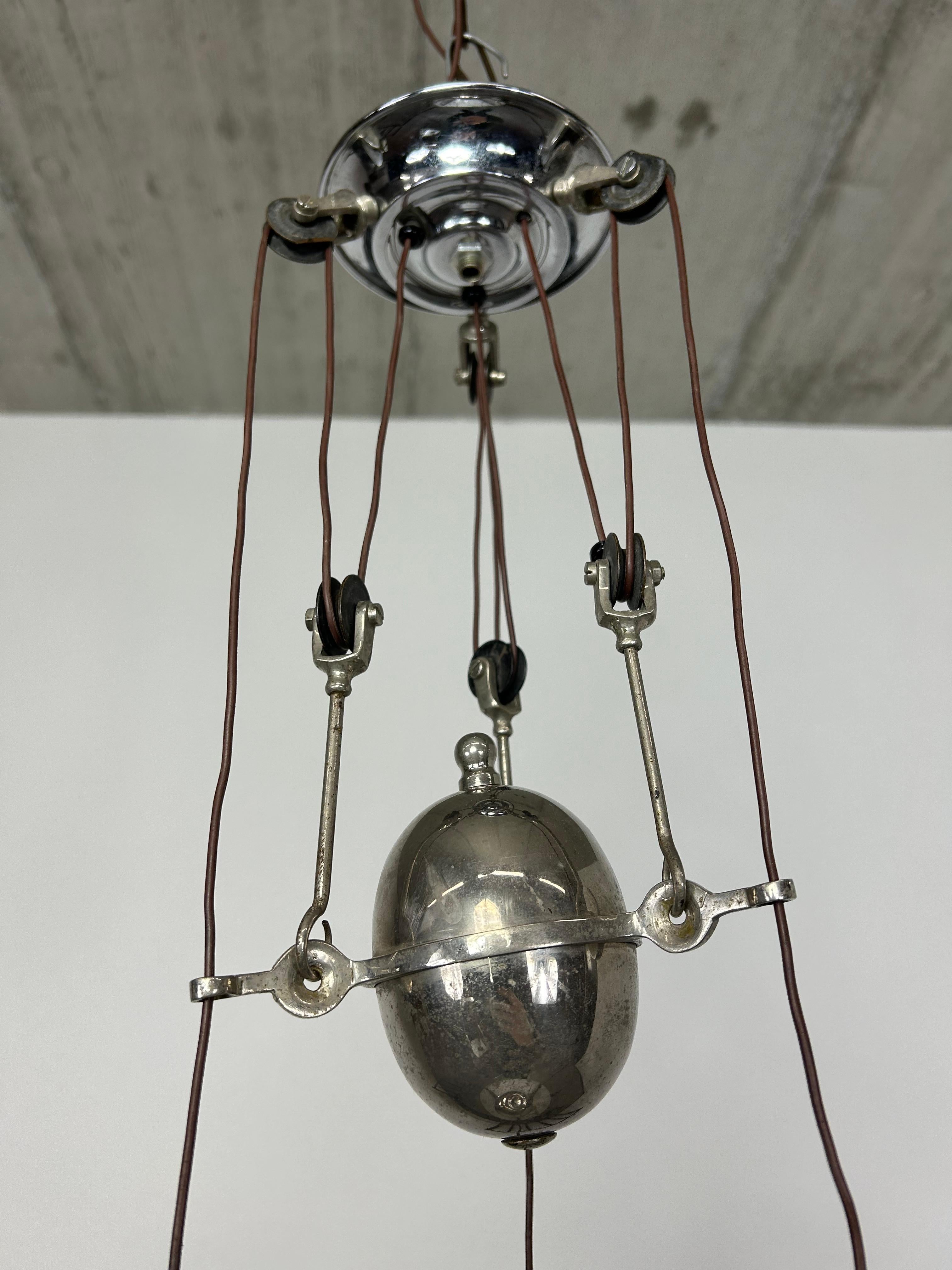 Slovak Art deco adjustable hanging lamp For Sale