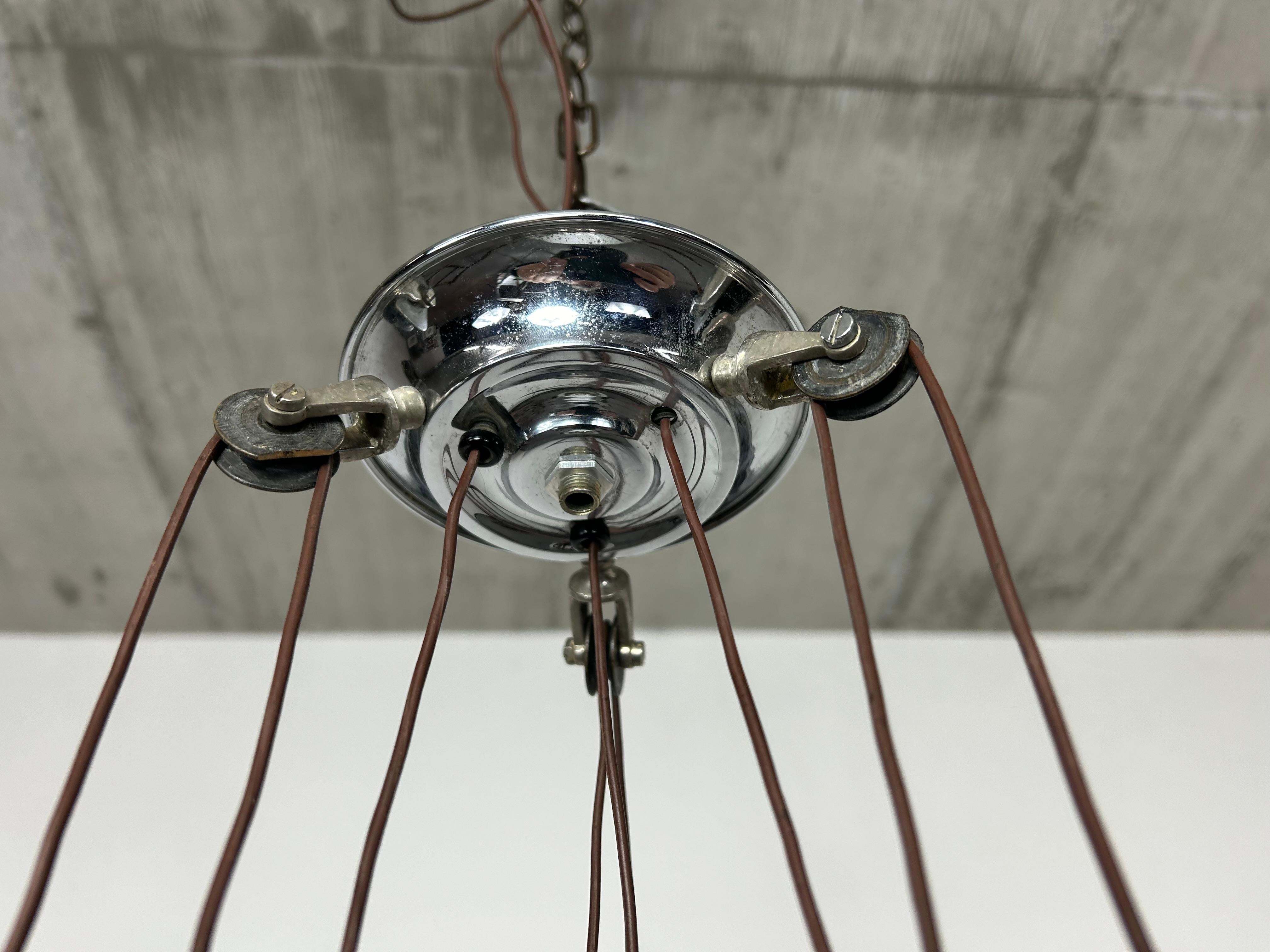 Art deco adjustable hanging lamp In Good Condition For Sale In Banská Štiavnica, SK