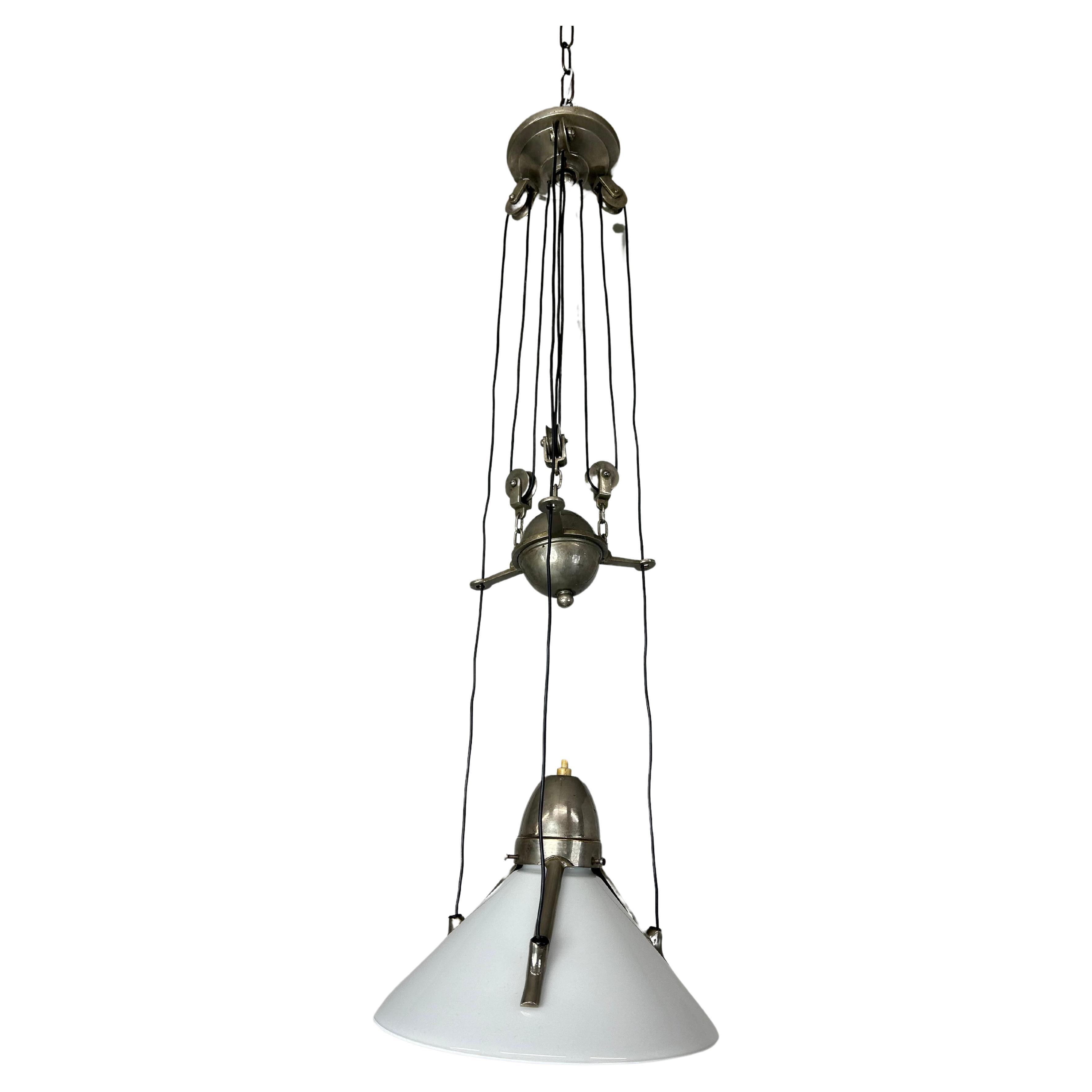 Art deco adjustable hanging lamp