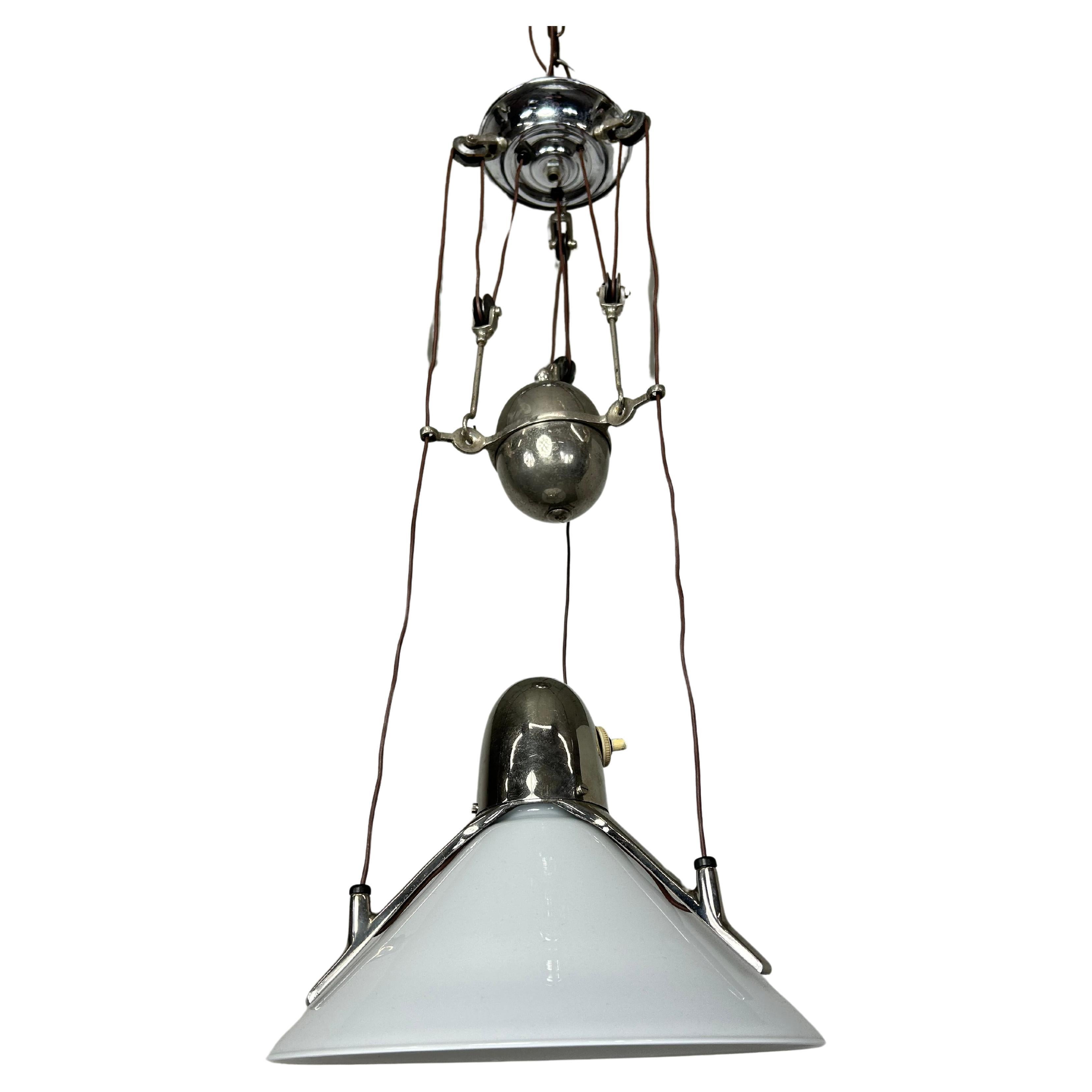 Art deco adjustable hanging lamp For Sale