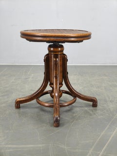 Art Deco Adjustable Piano Stool by Fischel, Czechoslovakia 1930s