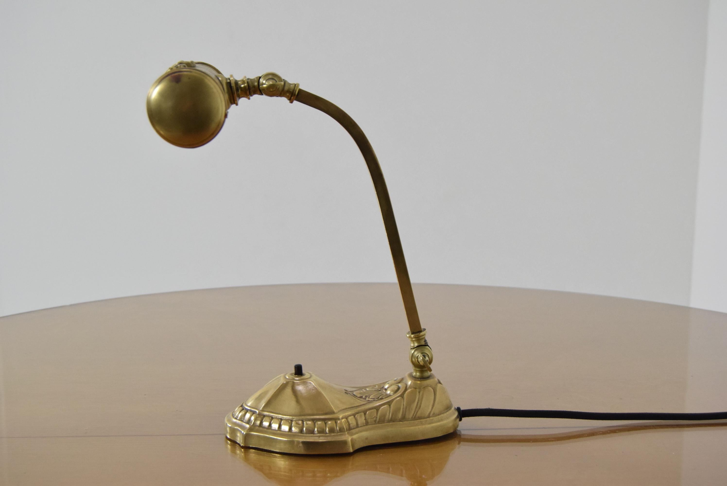 Czech Art Deco Adjustable Table Lamp, 1930s For Sale