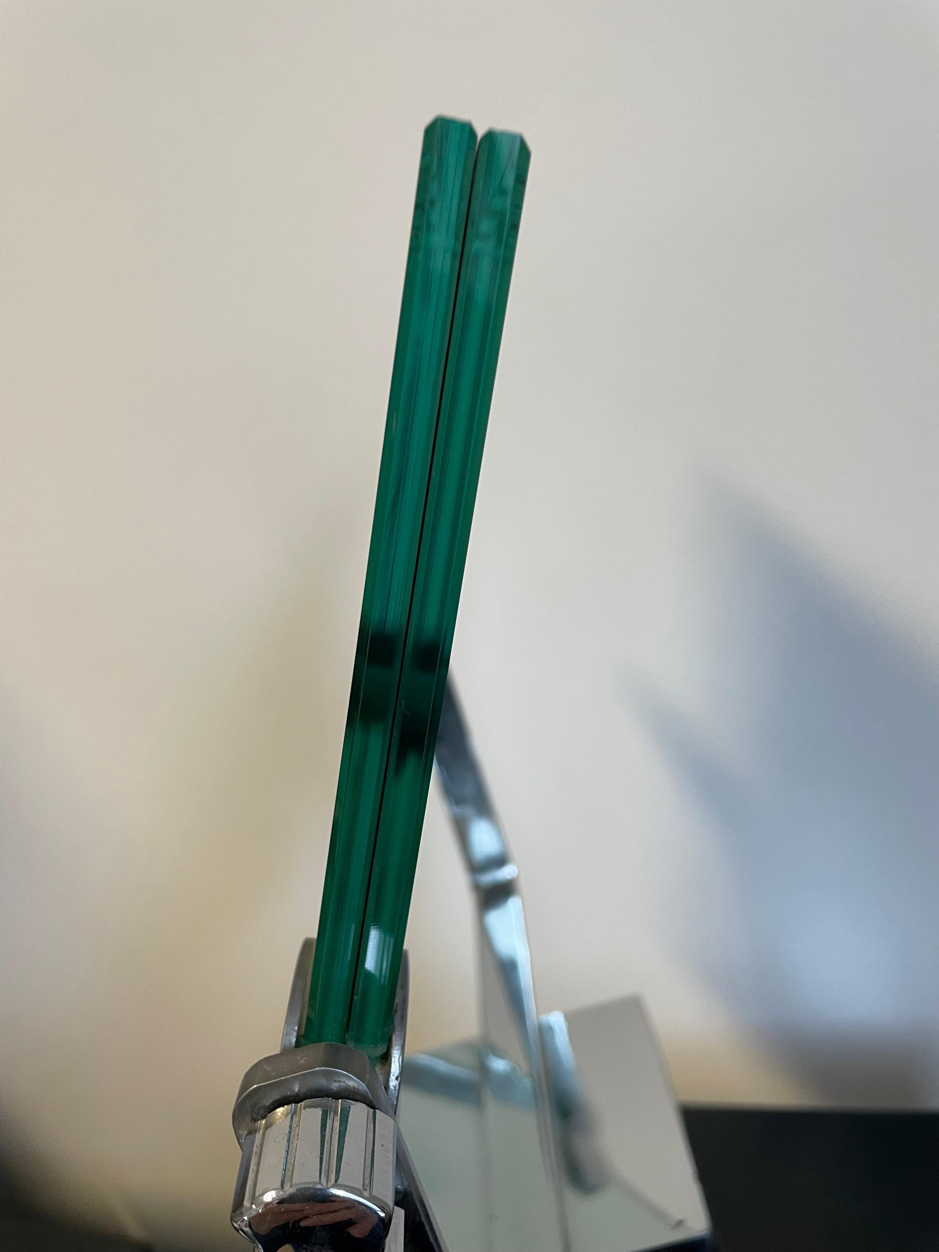Verstellbarer Art-Déco-Tischspiegel auf Silber, quadratischem Chrom, Jacques Adnet im Zustand „Gut“ im Angebot in Hamburg, DE