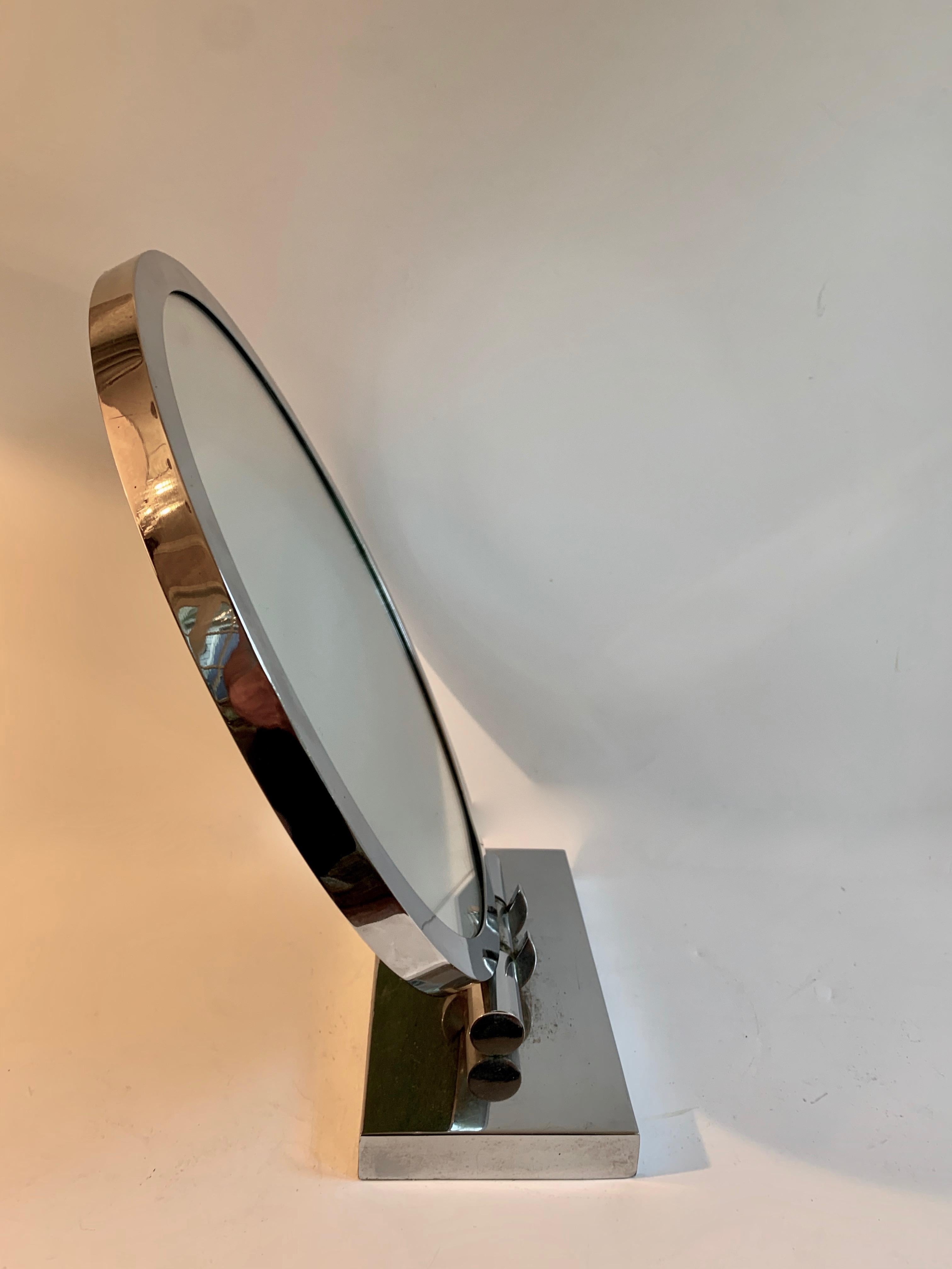 20th Century Art Deco Adjustable Vanity Mirror For Sale