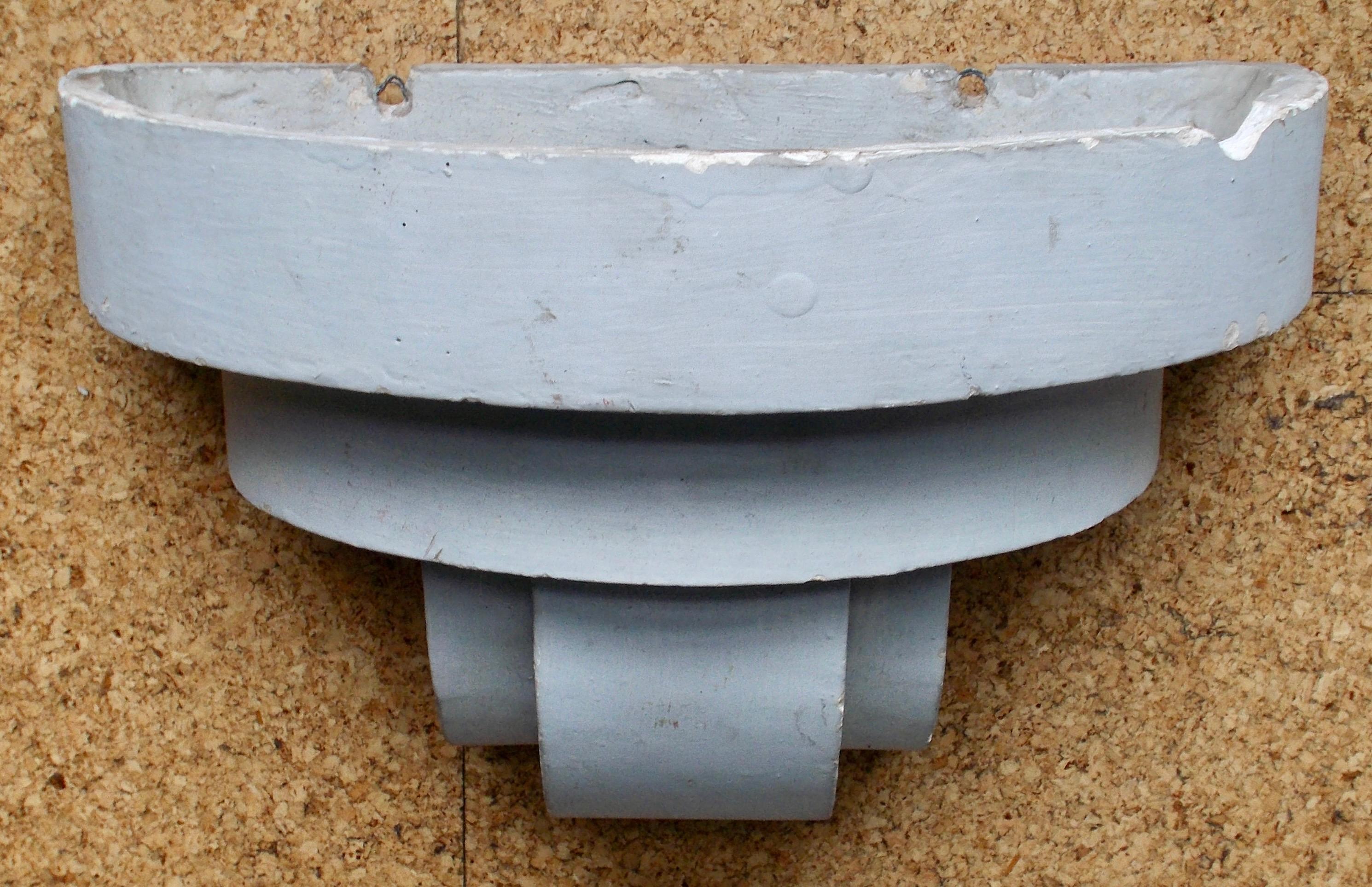Art Deco Adnet Style Geometric Plaster Wall Sconces 2