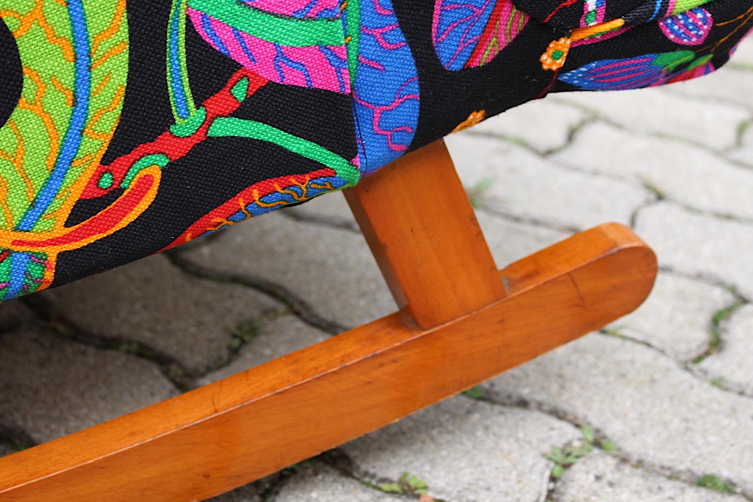 Art Déco Adolf Loos Stile Josef Frank Tessuto Vintage Sedia a dondolo 1920s in vendita 12