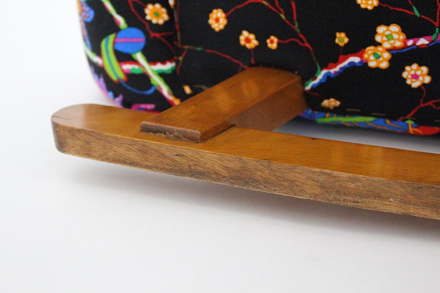 Art Déco Adolf Loos Stile Josef Frank Tessuto Vintage Sedia a dondolo 1920s in vendita 15