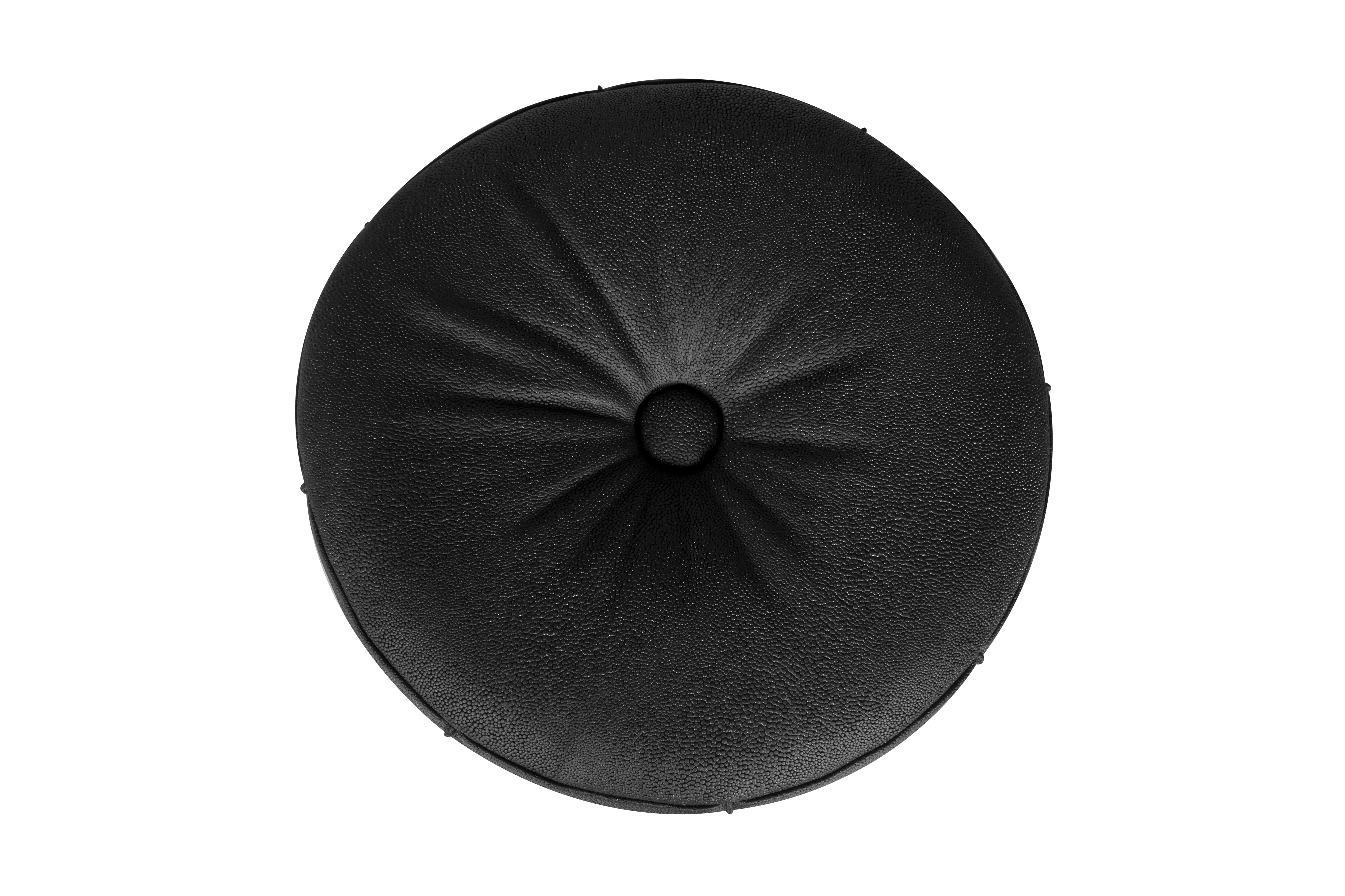 Art Decó Adonis Puf Otomana Piel Faux Fur Hecho a Mano Portugal Greenapple Hecho a mano en venta