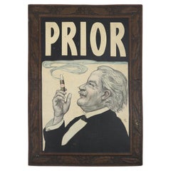 Insegna pubblicitaria Art Deco "Prior" su banda stagnata datata 1924, Italia