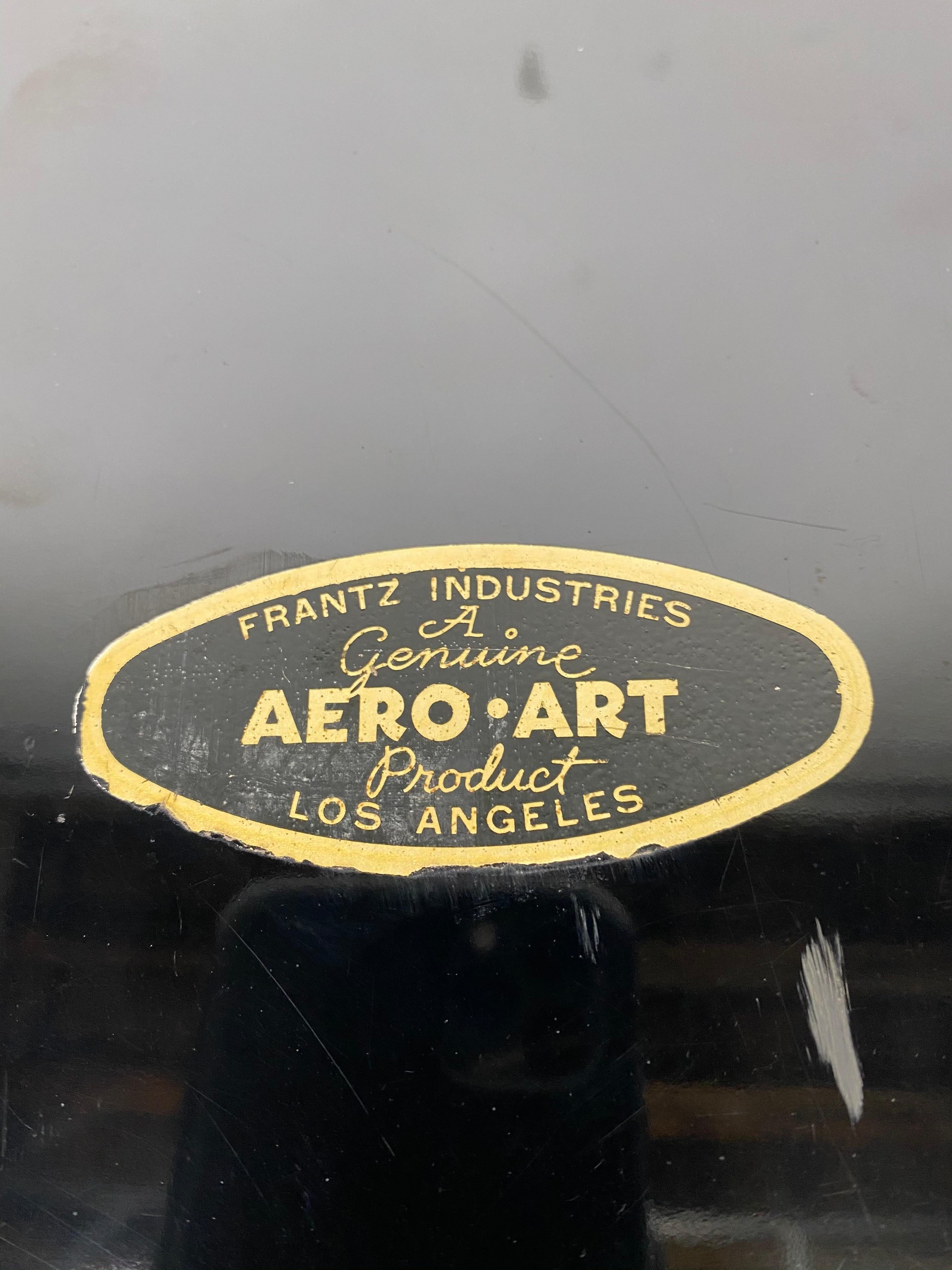 Art Deco Aero Art Frantz Industries Maschinenzeitalter Aluminium und Micarta Bar Tablett im Angebot 2