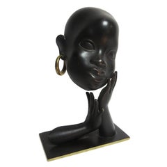Art Deco African Head Sculpture by Karl Hagenauer