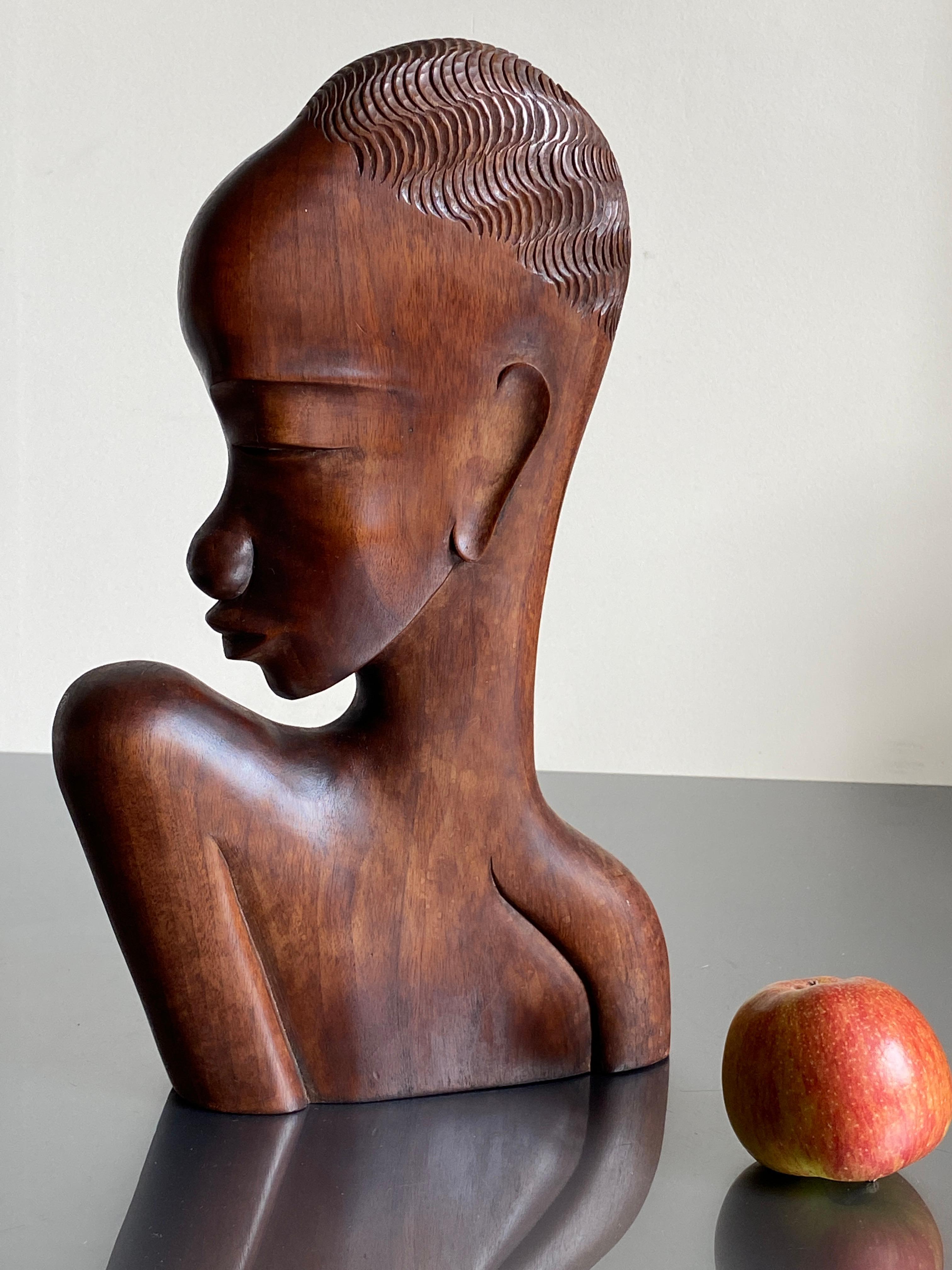 Art Deco African Sculptural Bust in the style of Karl Hagenauer For Sale 6