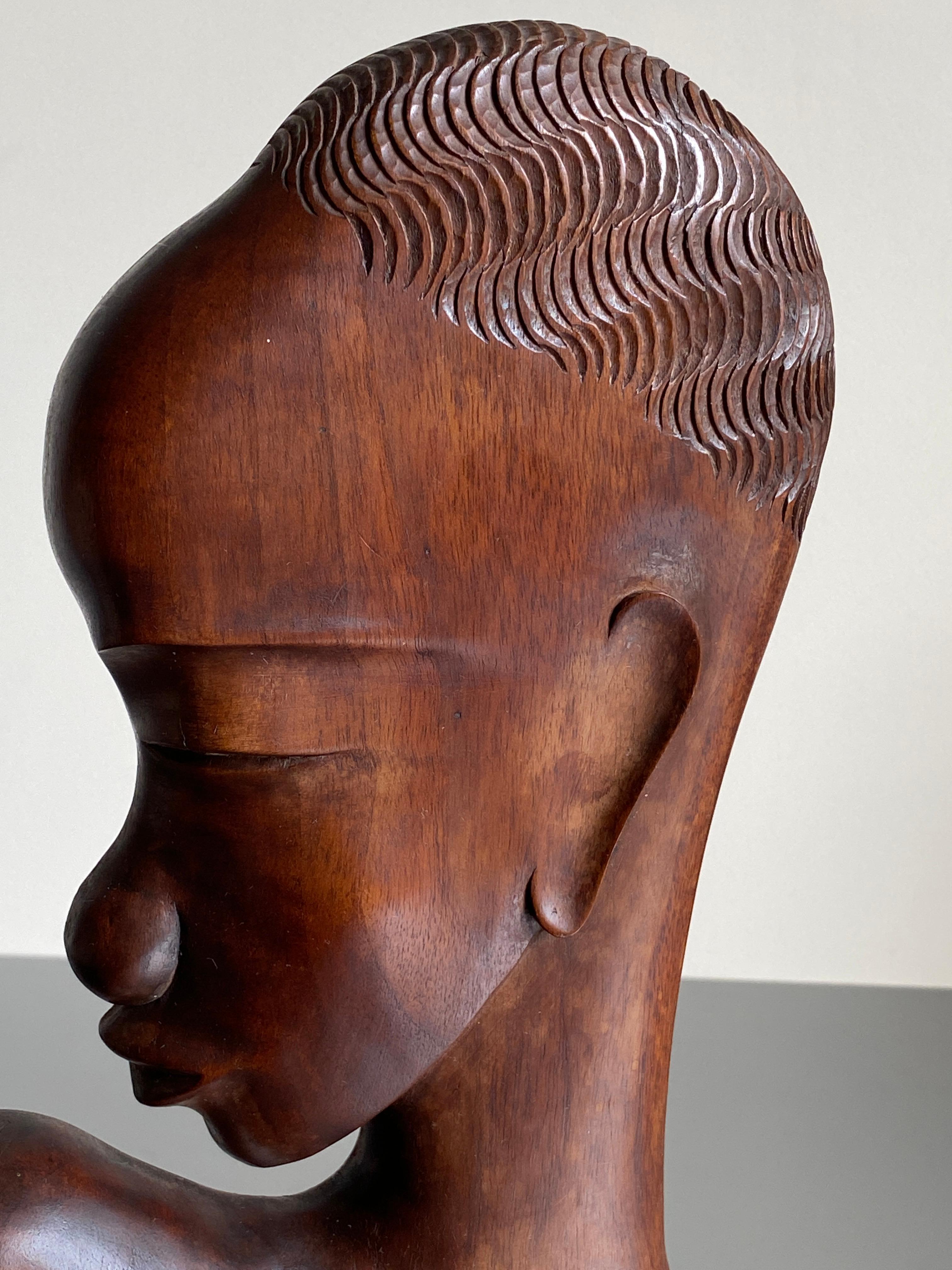 
 Free-Standing Art Deco African Sculptural Bust in the style of Karl Hagenauer

The bust has been inspired by other sculptural Art Deco pieces made by Karl Hagenaur and dates to the 1930s. Beautifully proportioned with the finely carved lines