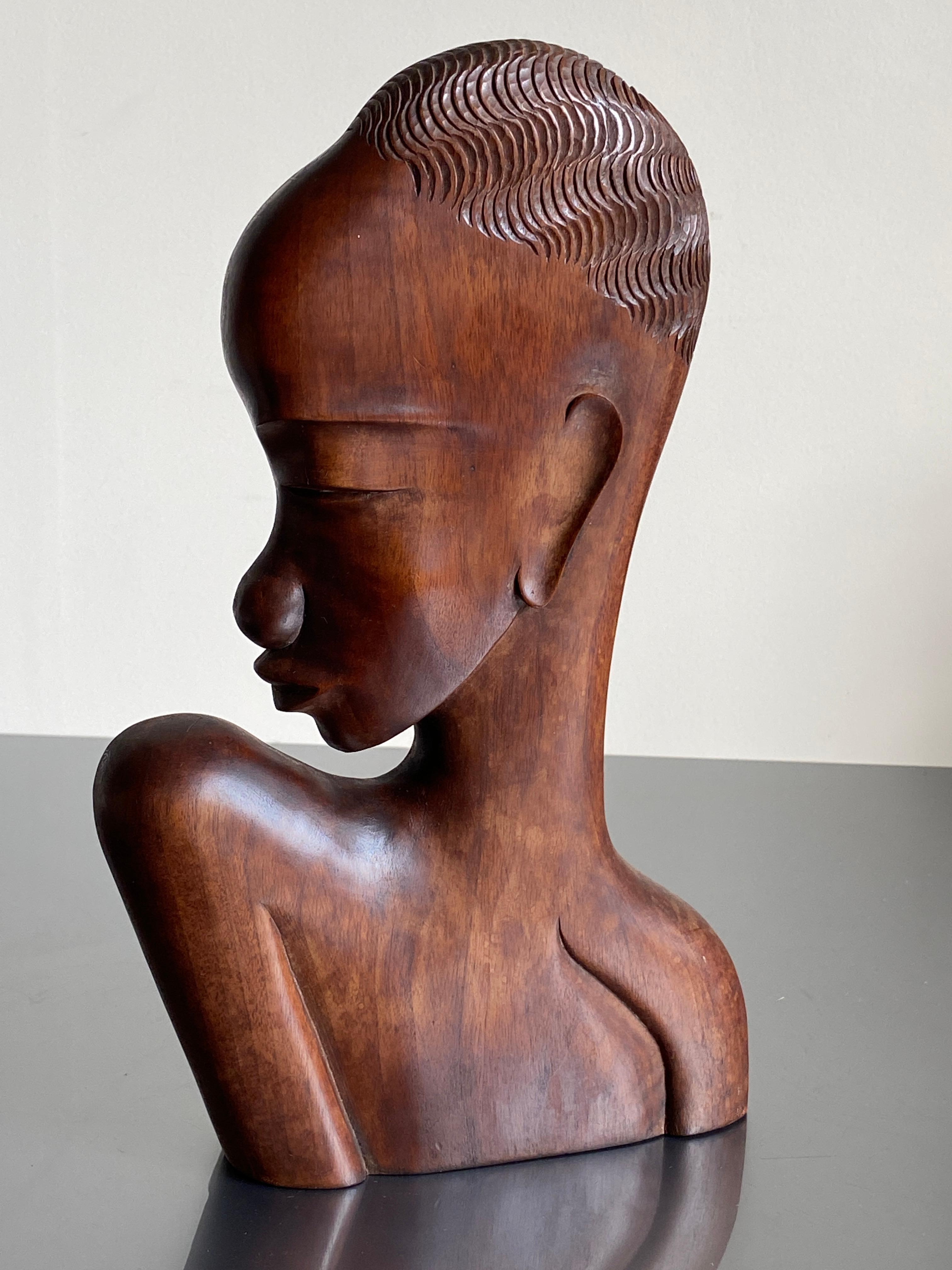 Austrian Art Deco African Sculptural Bust in the style of Karl Hagenauer For Sale