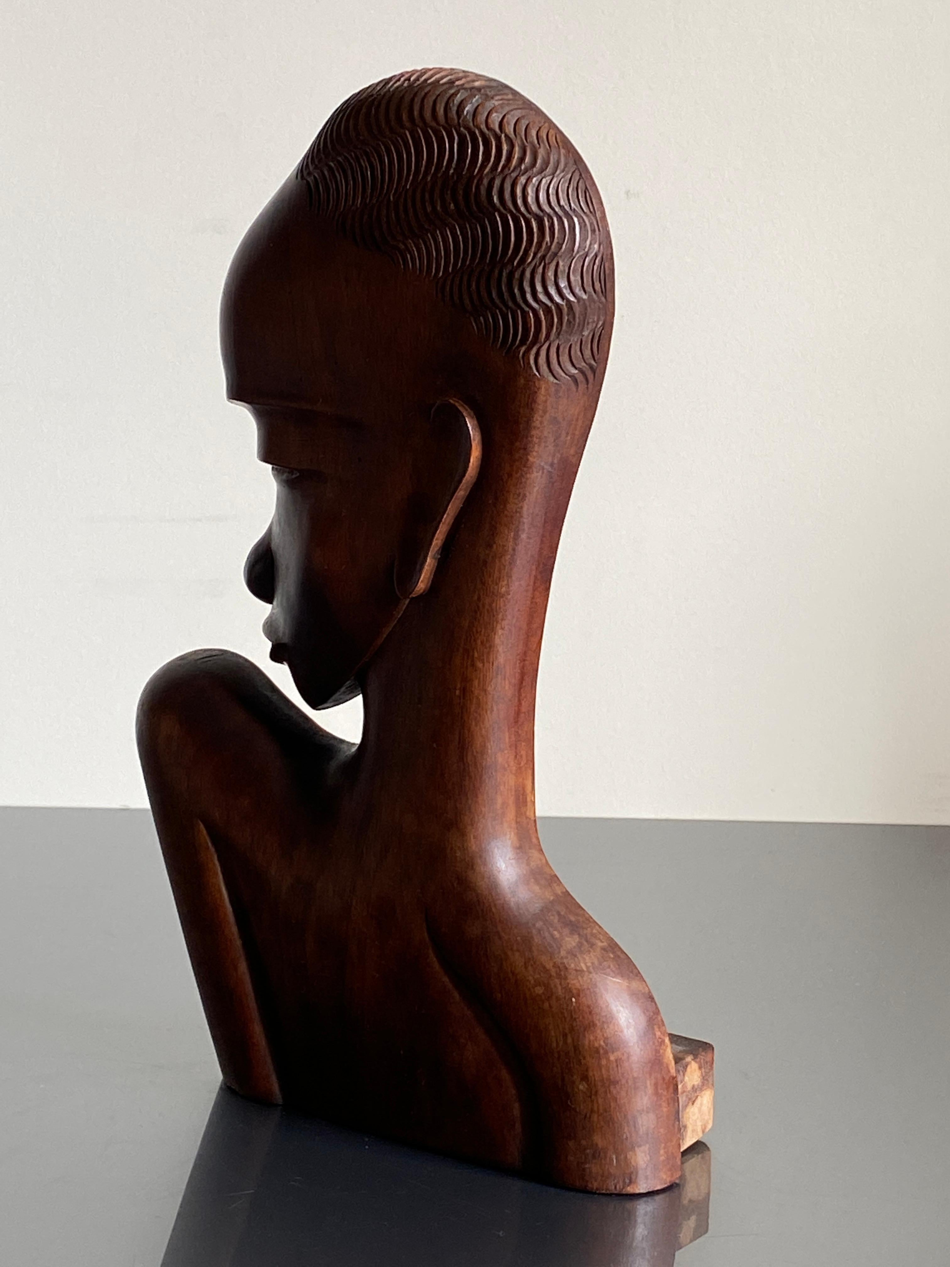 20th Century Art Deco African Sculptural Bust in the style of Karl Hagenauer For Sale