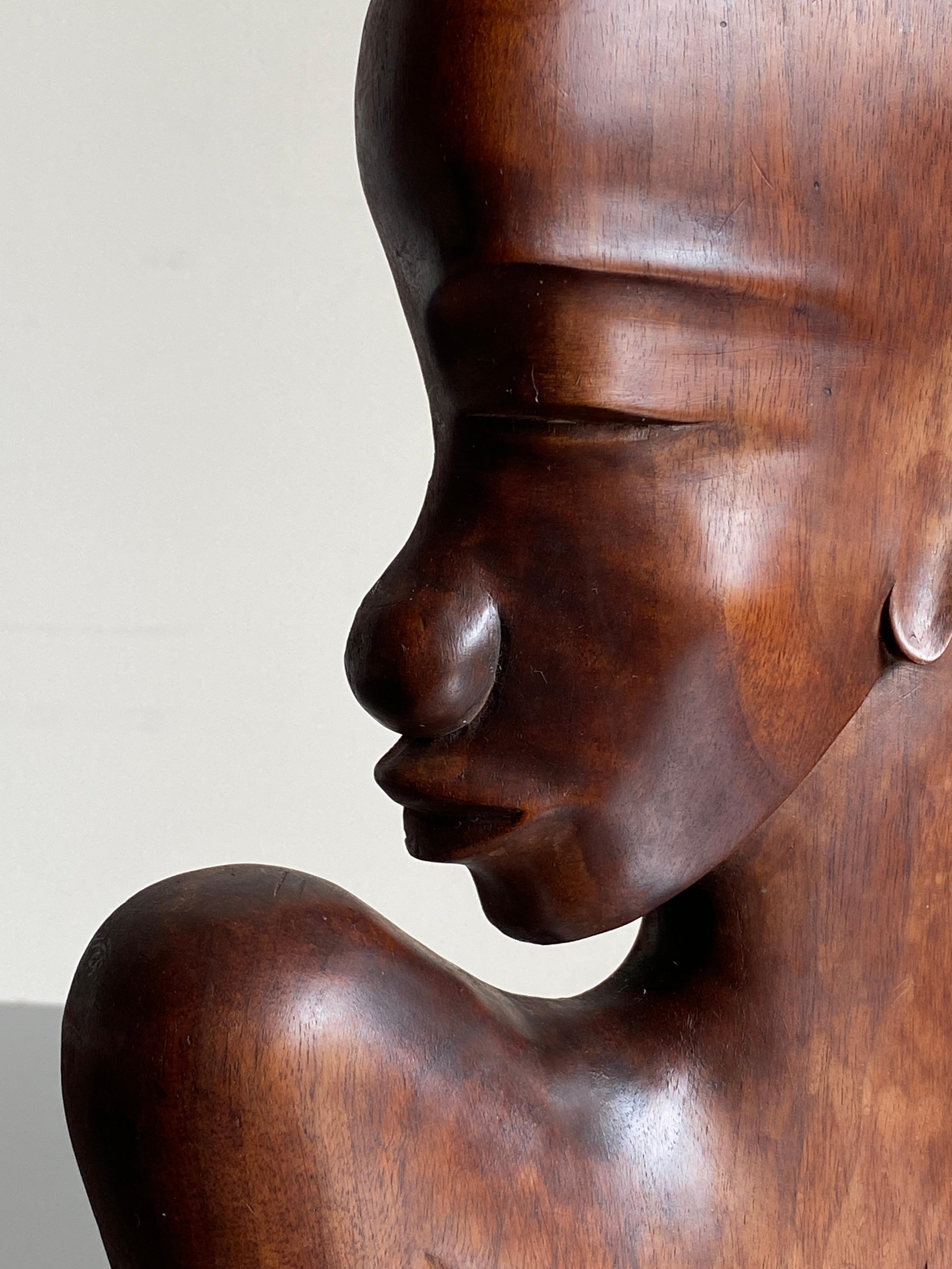 Art Deco African Sculptural Bust in the style of Karl Hagenauer For Sale 2