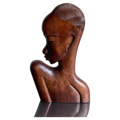 Vintage Art Deco African Sculptural Bust in the style of Karl Hagenauer