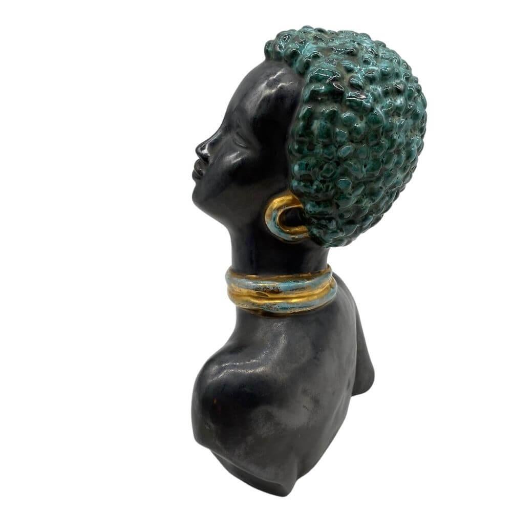 Hungarian Art Deco African Women Tribal Sculptures by Margit Izsepy For Sale