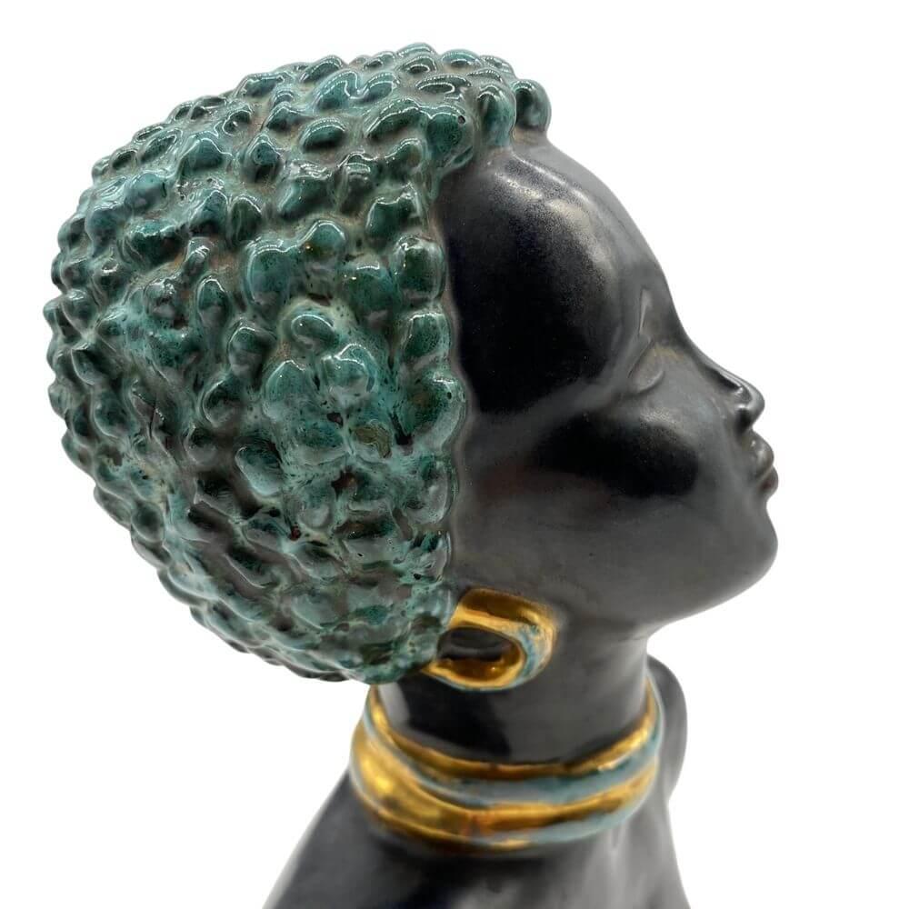 Mid-20th Century Art Deco African Women Tribal Sculptures by Margit Izsepy For Sale