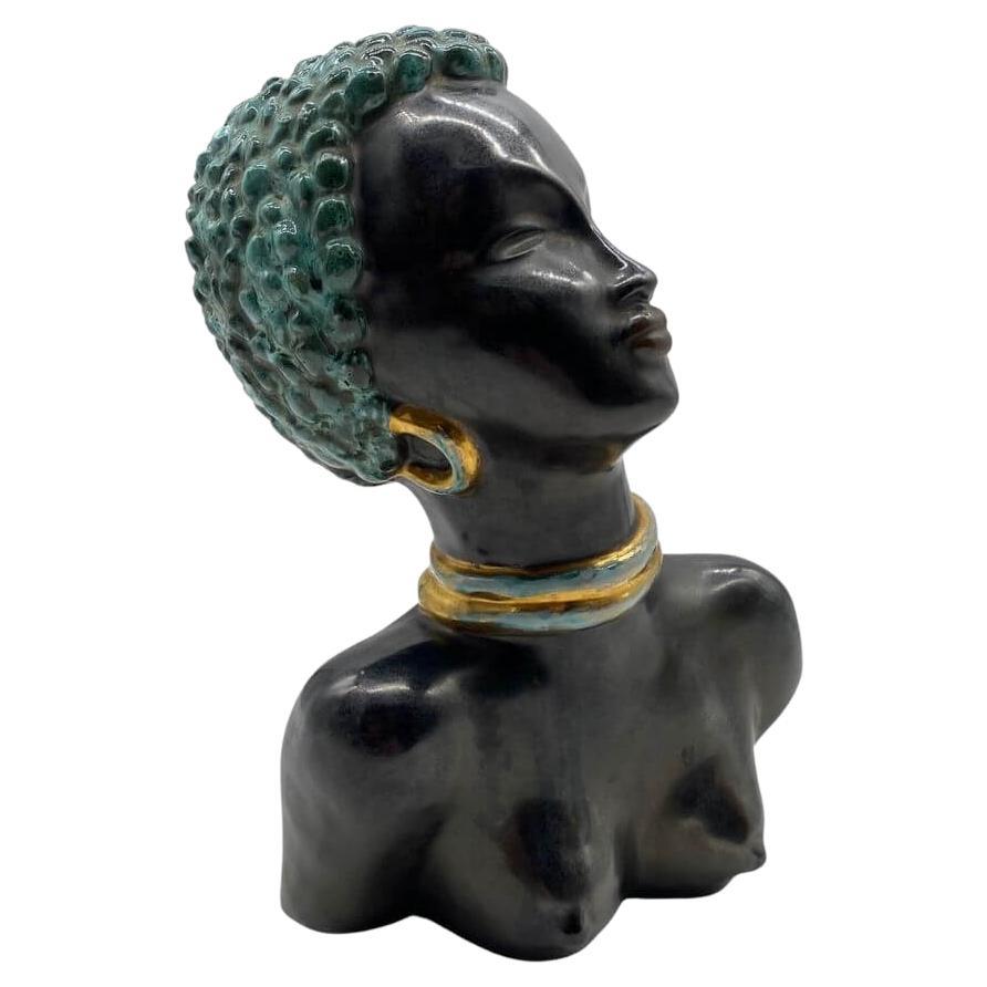 Art Deco African Women Tribal Sculptures by Margit Izsepy For Sale