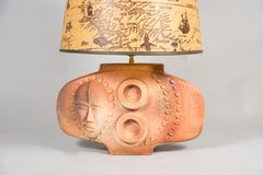 Art Déco "Africanist" Terracotta Lamp Signed