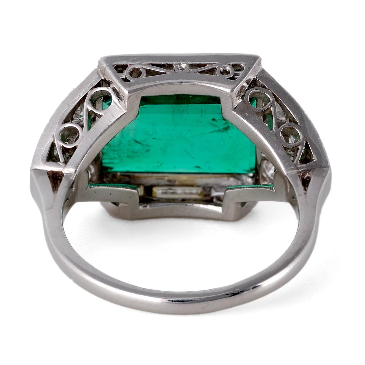 Art Deco AGL 2.00 Carat Brazilian Minor Oil Diamond Platinum Ring In Good Condition In Beverly Hills, CA