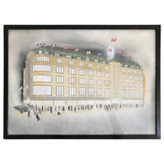Art Deco Airbrush Illustration Fonnesbech Department Store, Copenhagen Denmark