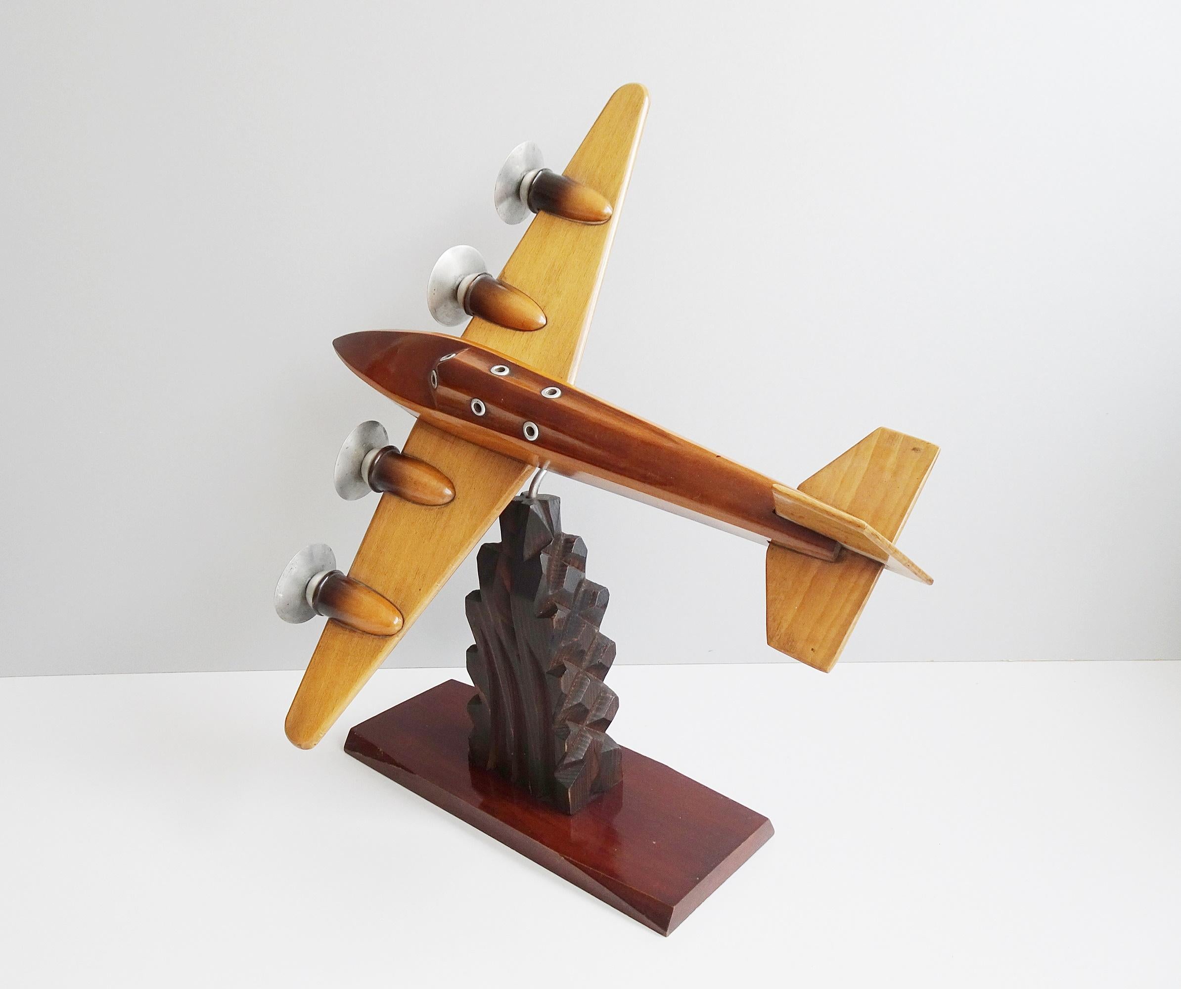 Mid-20th Century Art Deco Airplane Aviation Sculpture, France, 1940