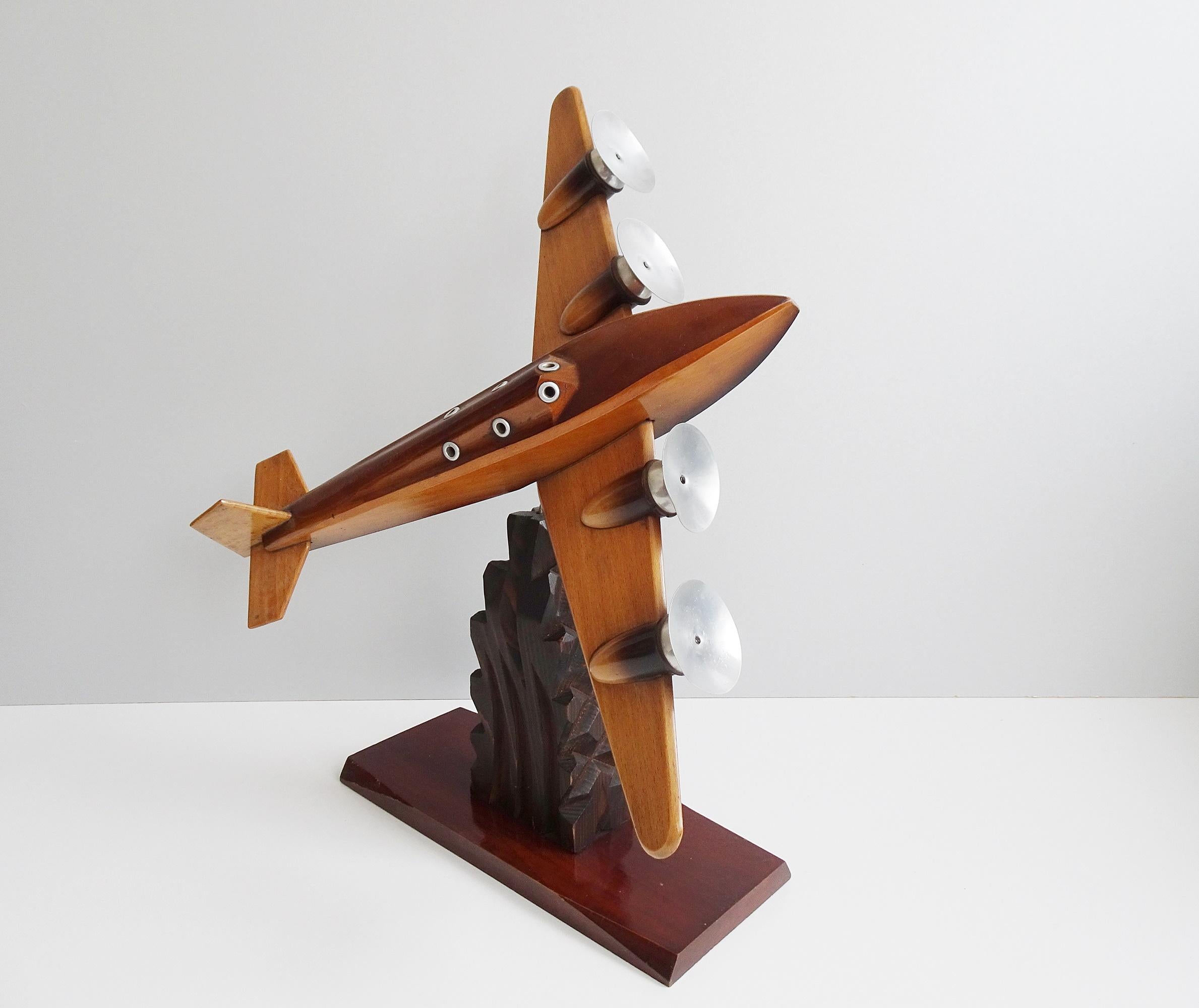 Metal Art Deco Airplane Aviation Sculpture, France, 1940