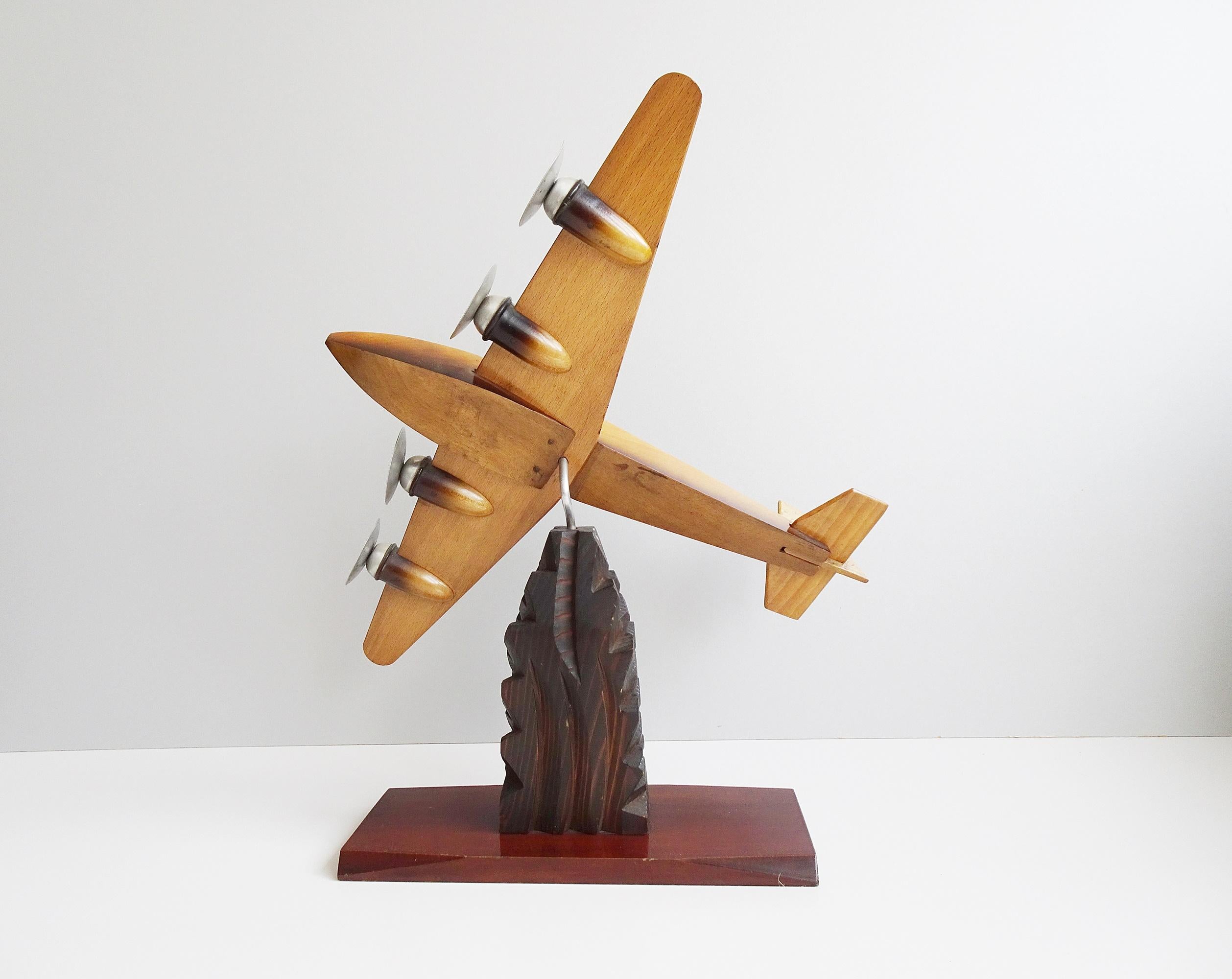Art Deco Airplane Aviation Sculpture, France, 1940 2