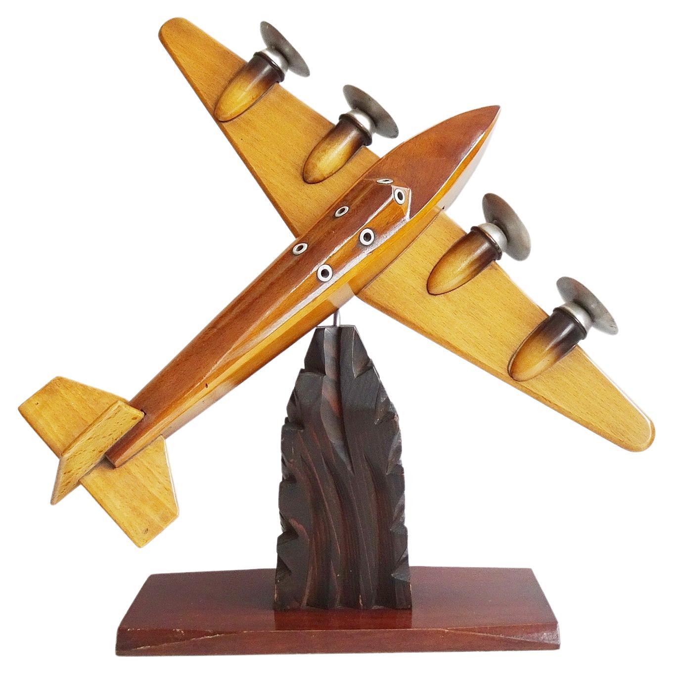 Art Deco Airplane Aviation Sculpture, France, 1940