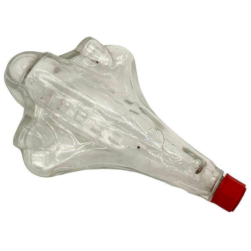 This set of six small vintage glass Airplane perfume bottles with a Streamline Art Deco design. Each multi-use bottle showcases the silhouette of a classic prop airplane, complete with fine details like molded windows and wings, blending