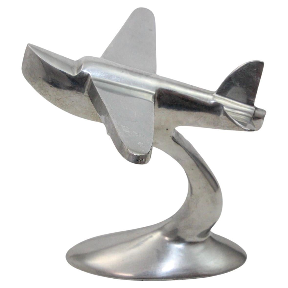 Art-Déco-Flugzeug-Skulptur des Boeing 314-Klapps aus Aluminiumguss im Angebot