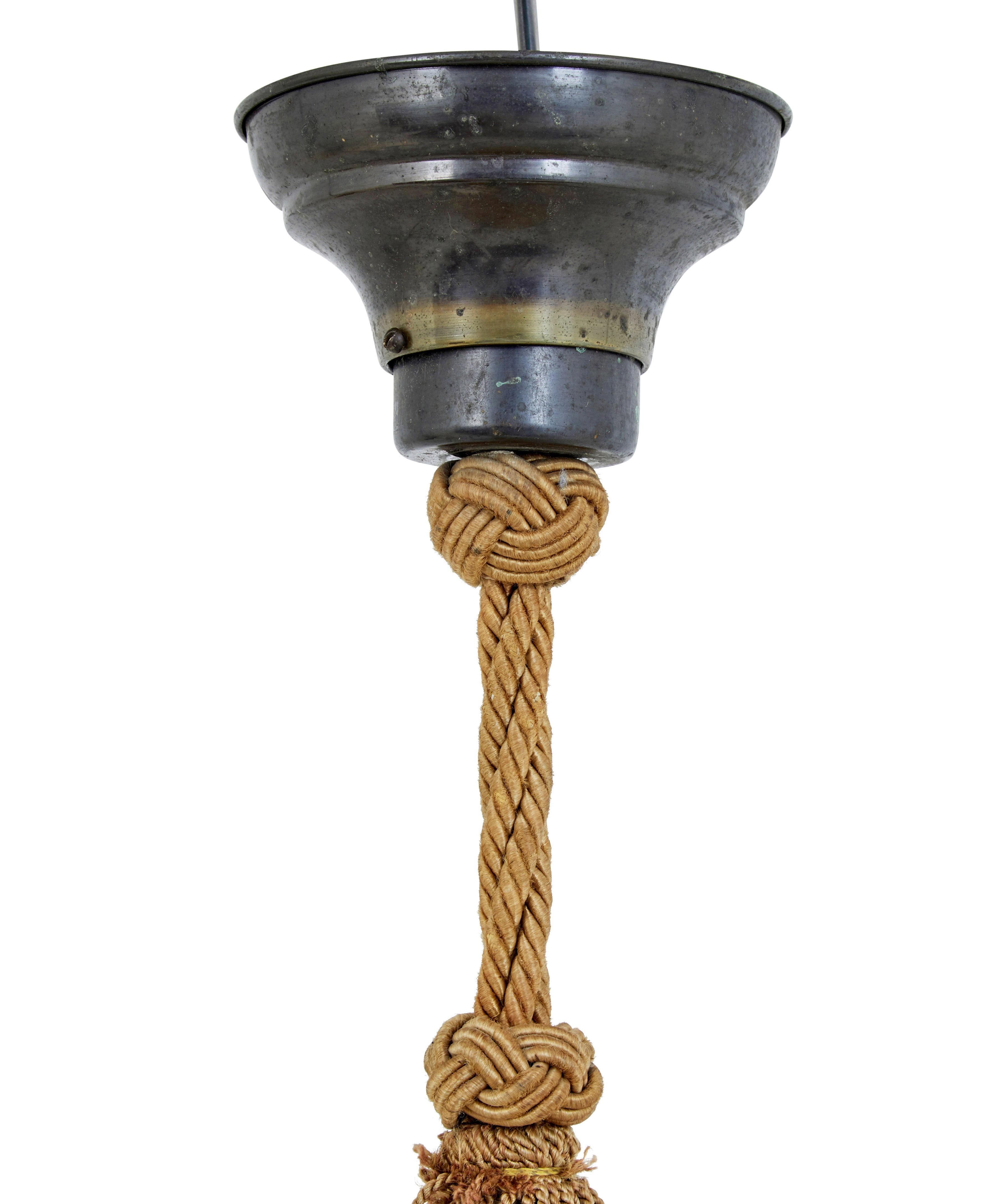 Svedese Lampada a sospensione da soffitto a 4 bracci in alabastro Art déco in vendita