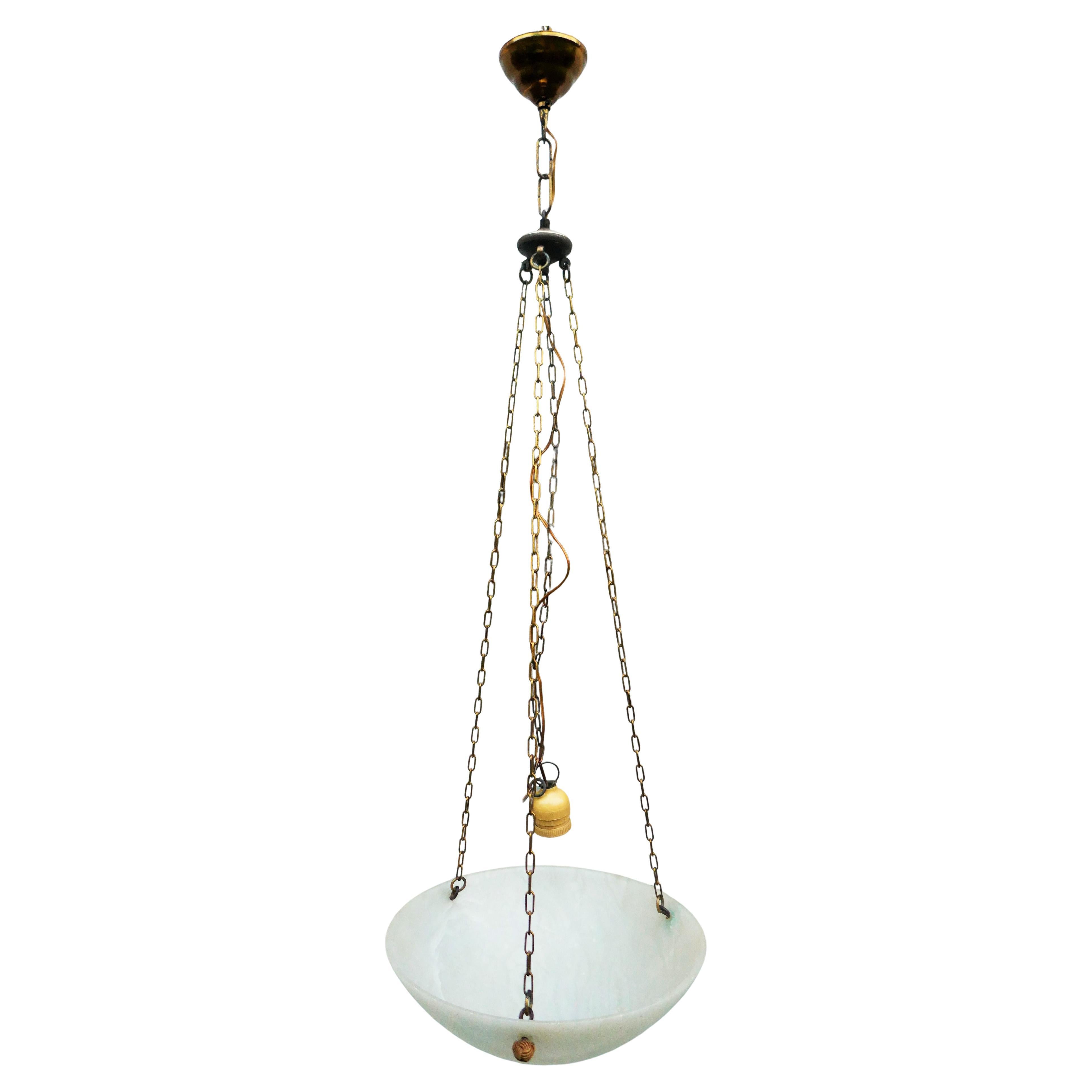 Art Deco alabaster chandelier.