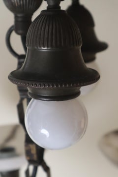 Art Deco Alabaster Chandelier with 9 Lights, Germany 1930s