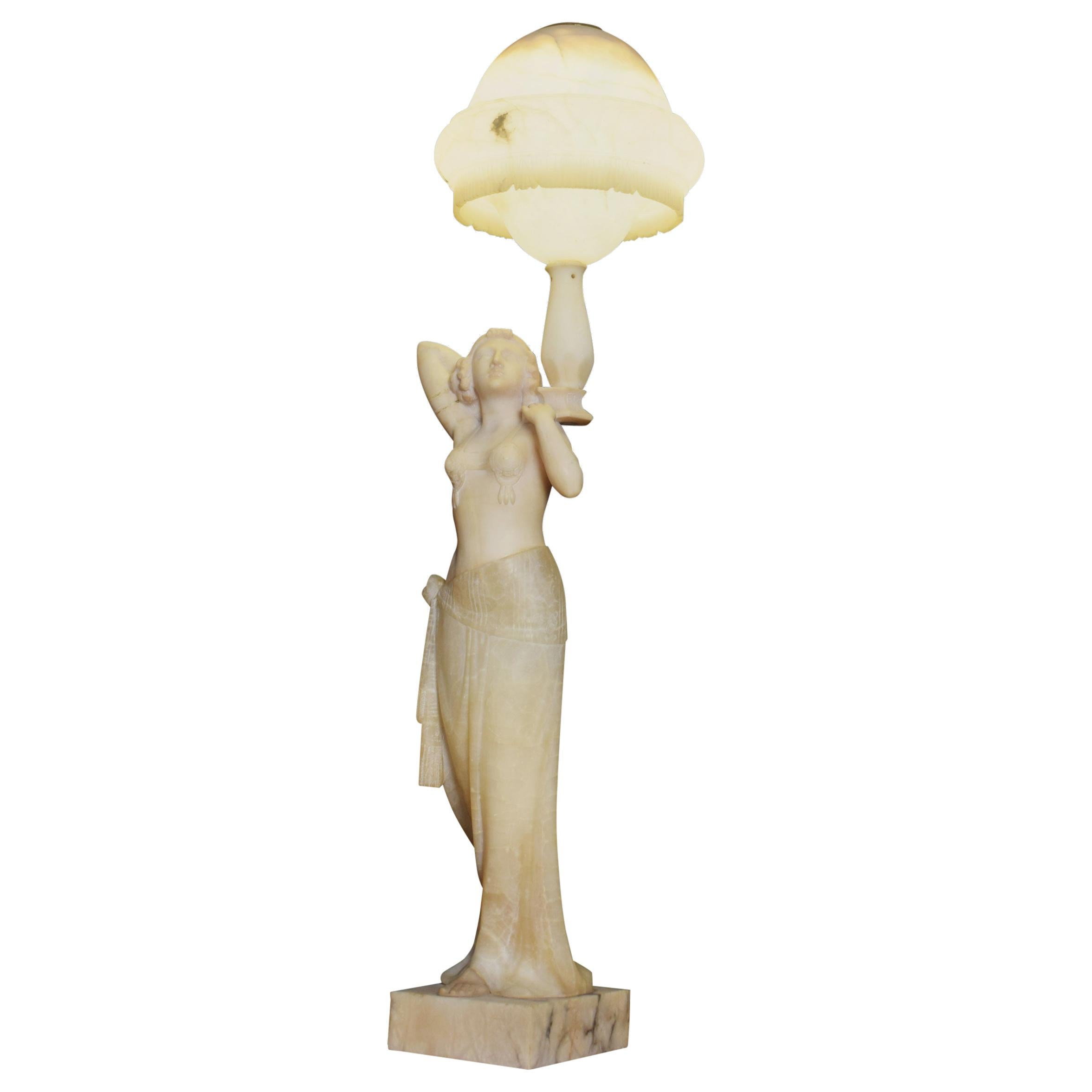 Art Deco Alabaster Figural Lamp
