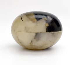 Art Deco Alabaster French Powder Vanity Jar, c1930