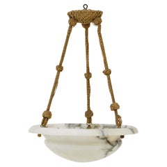 Art deco alabaster hanging ceiling pendant light