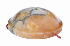 Art deco alabaster hanging dish light