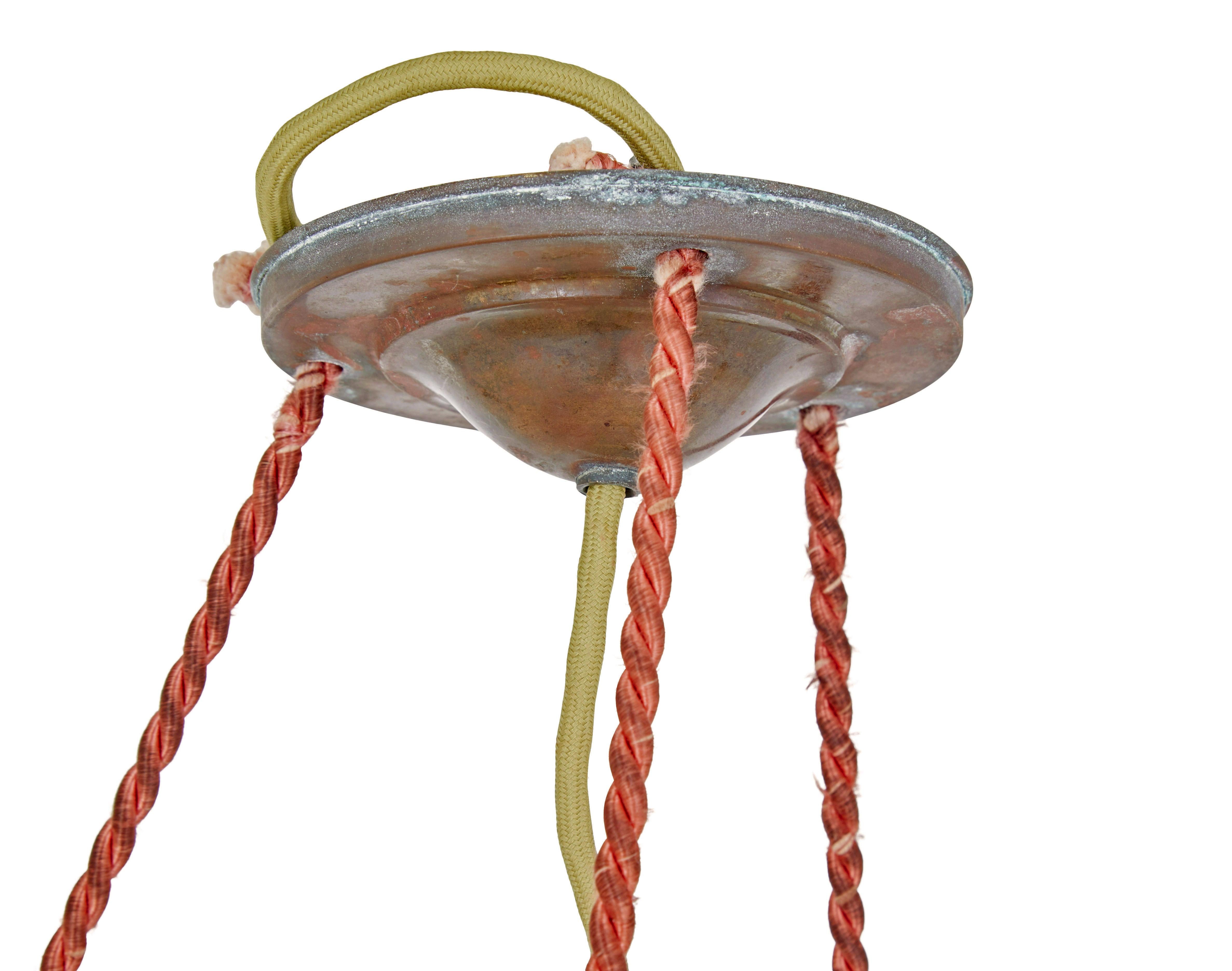 Lampada per piatti a sospensione in alabastro Art déco In condizioni buone in vendita a Debenham, Suffolk