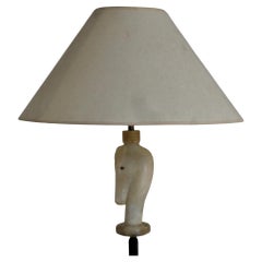 Art Deco Alabaster Horse Head Floor Lamp, Circa 1930