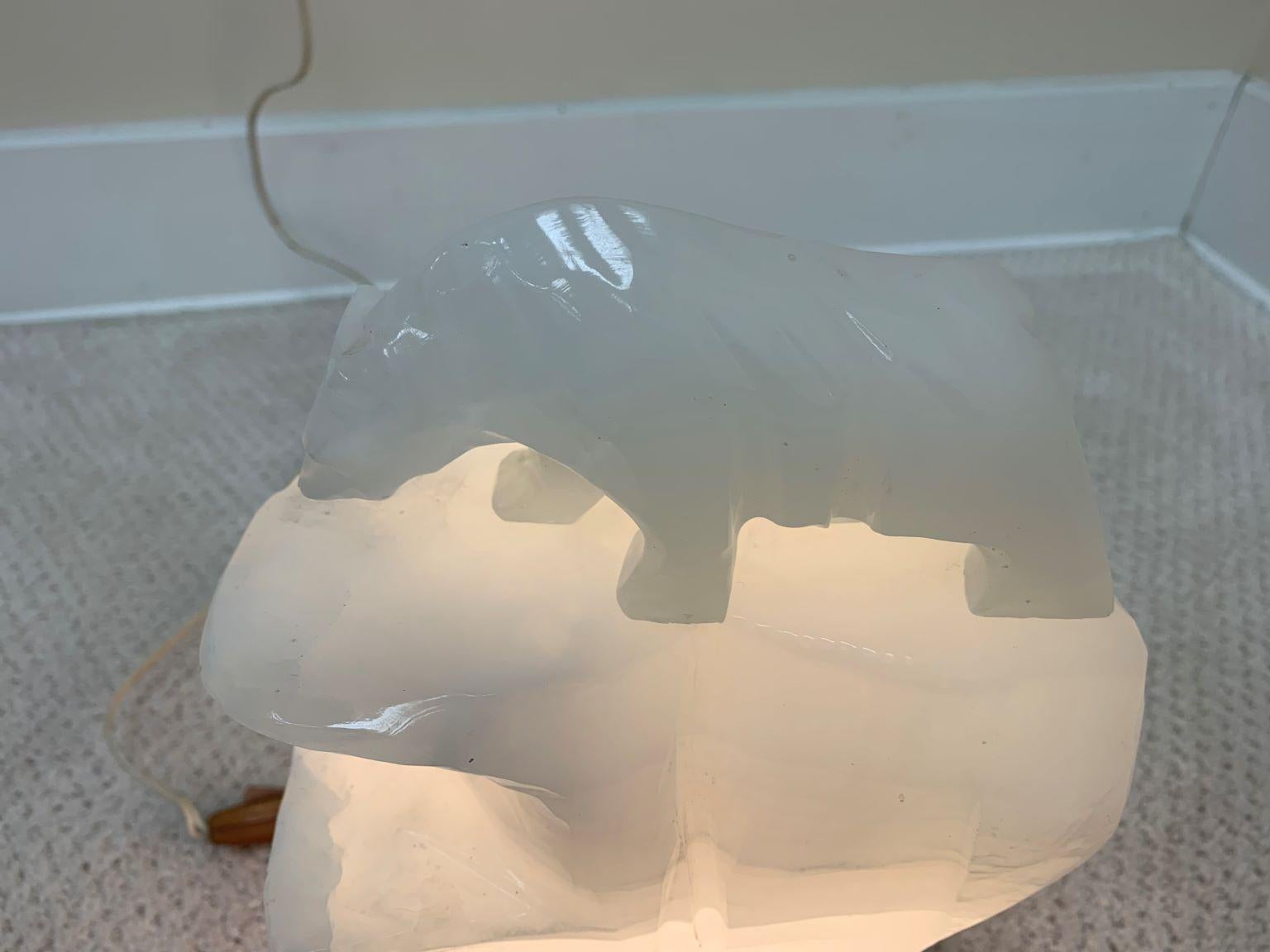 Art Deco Alabaster Lamp with Polar Bears, Circa 1920’s-`1930’s 2