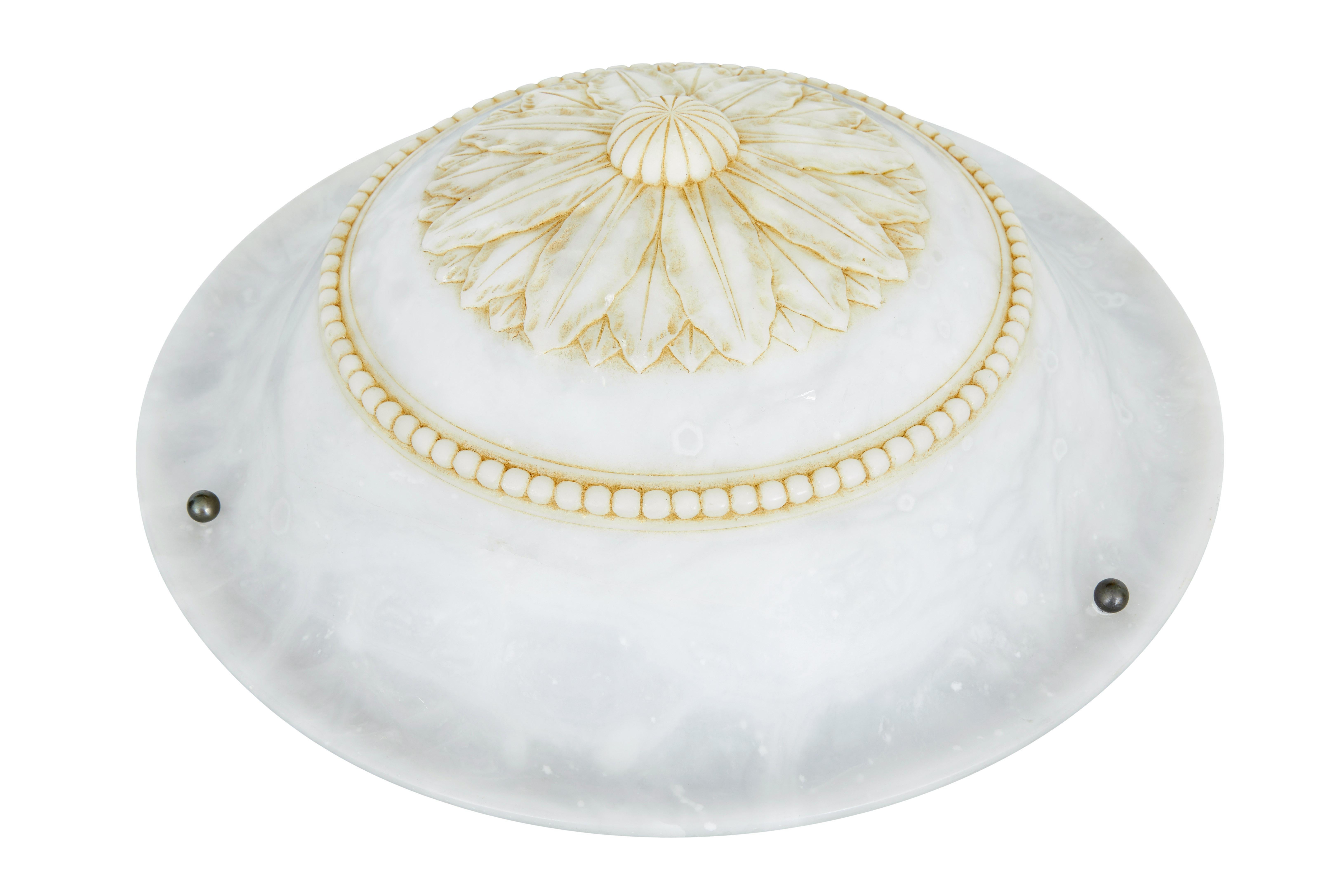 Suédois Lampe à suspension Art Déco albâtre en vente