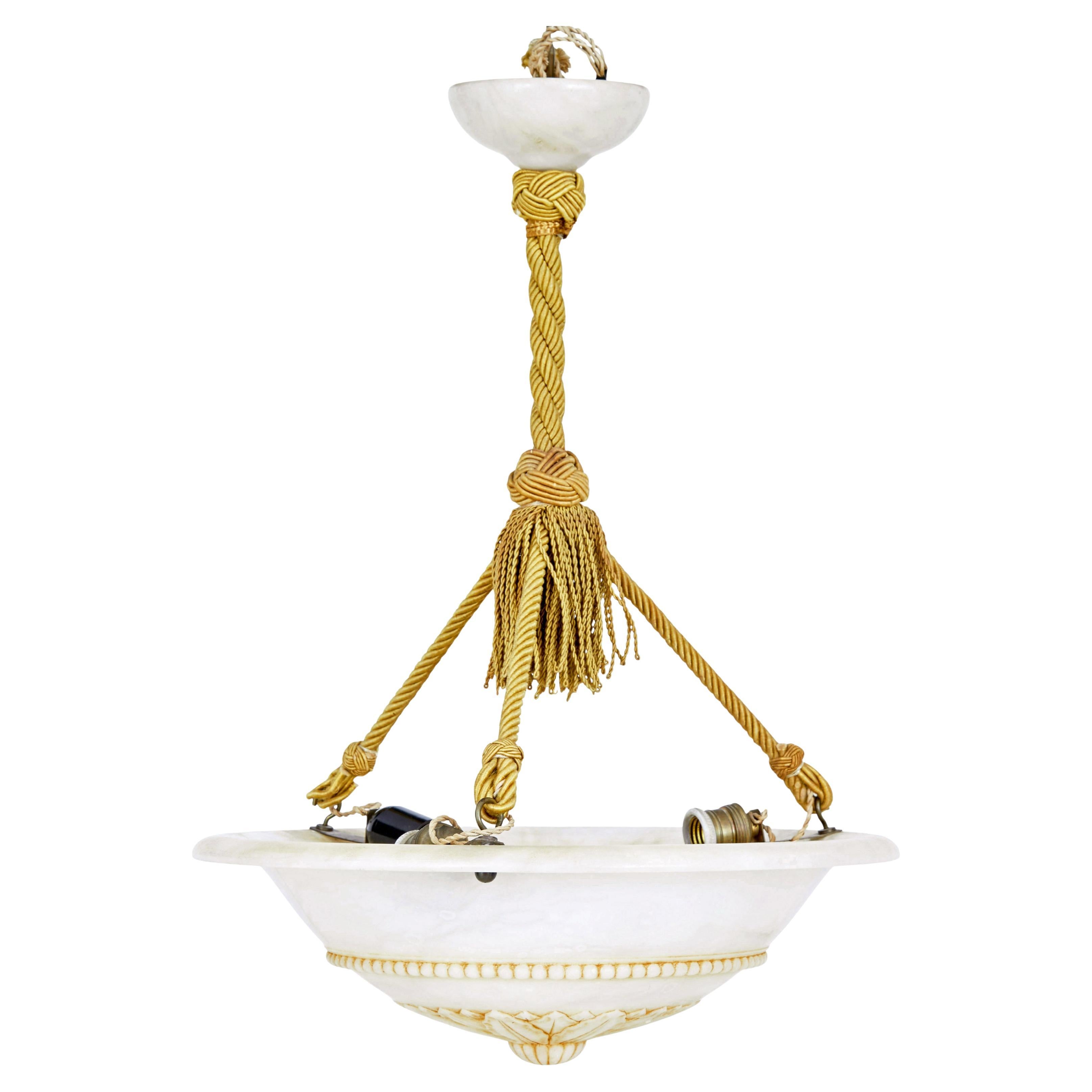 Art deco alabaster pendant light