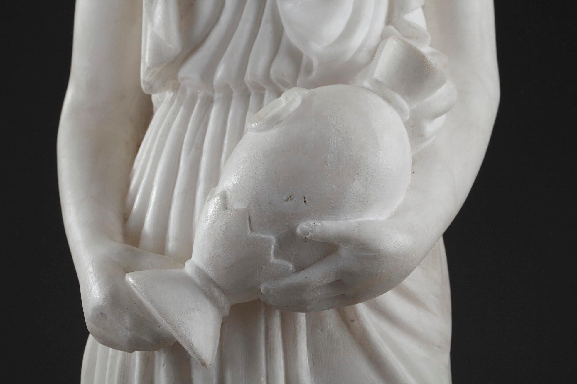 Art Deco Alabaster Sculpture The Samaritan Woman For Sale 10