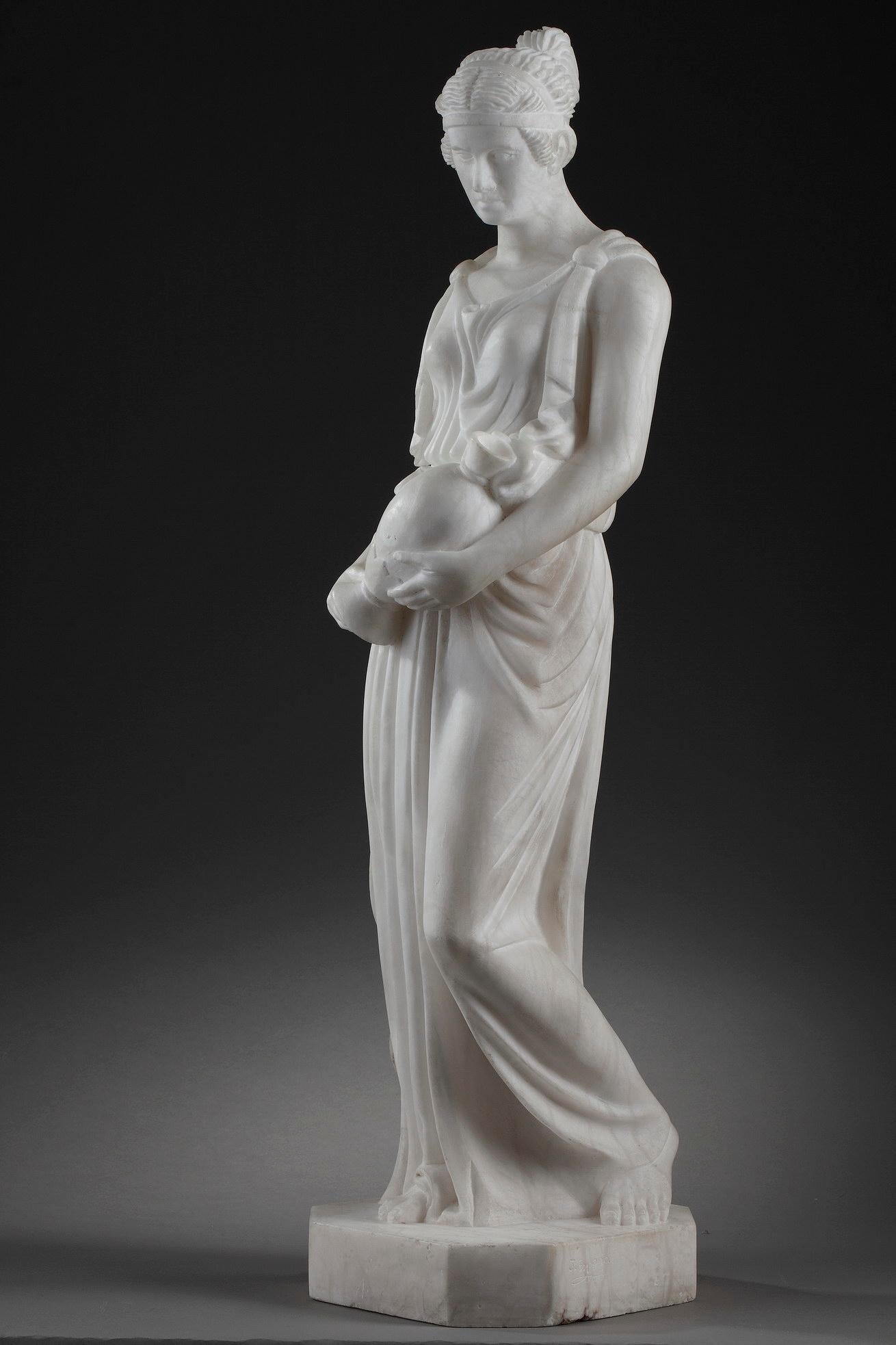 Art Déco Scultura in alabastro Art Deco La donna samaritana in vendita